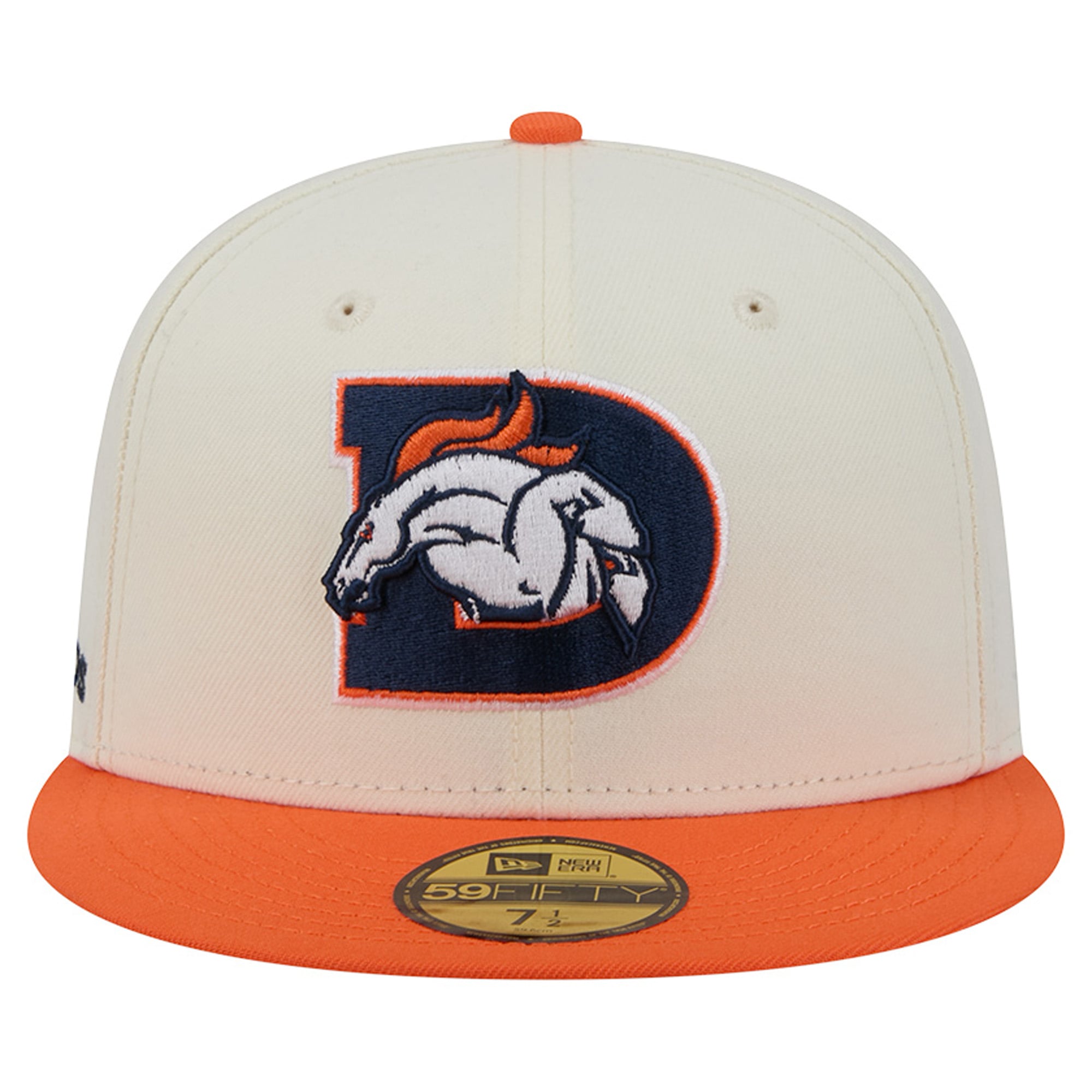 Casquette ajustée New Era Deceptor 59FIFTY pour homme, couleur crème/orange, Denver Broncos