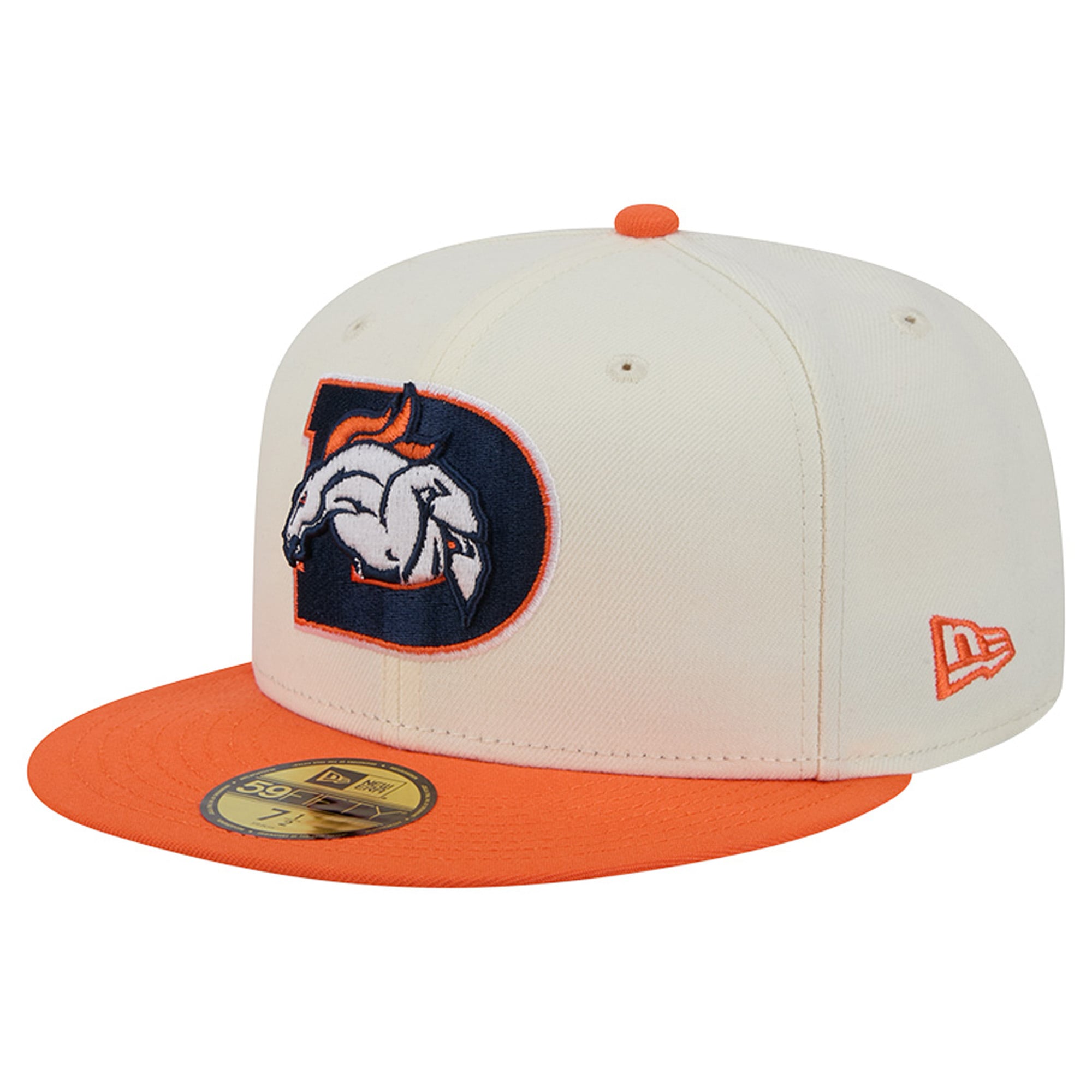Casquette ajustée New Era Deceptor 59FIFTY pour homme, couleur crème/orange, Denver Broncos
