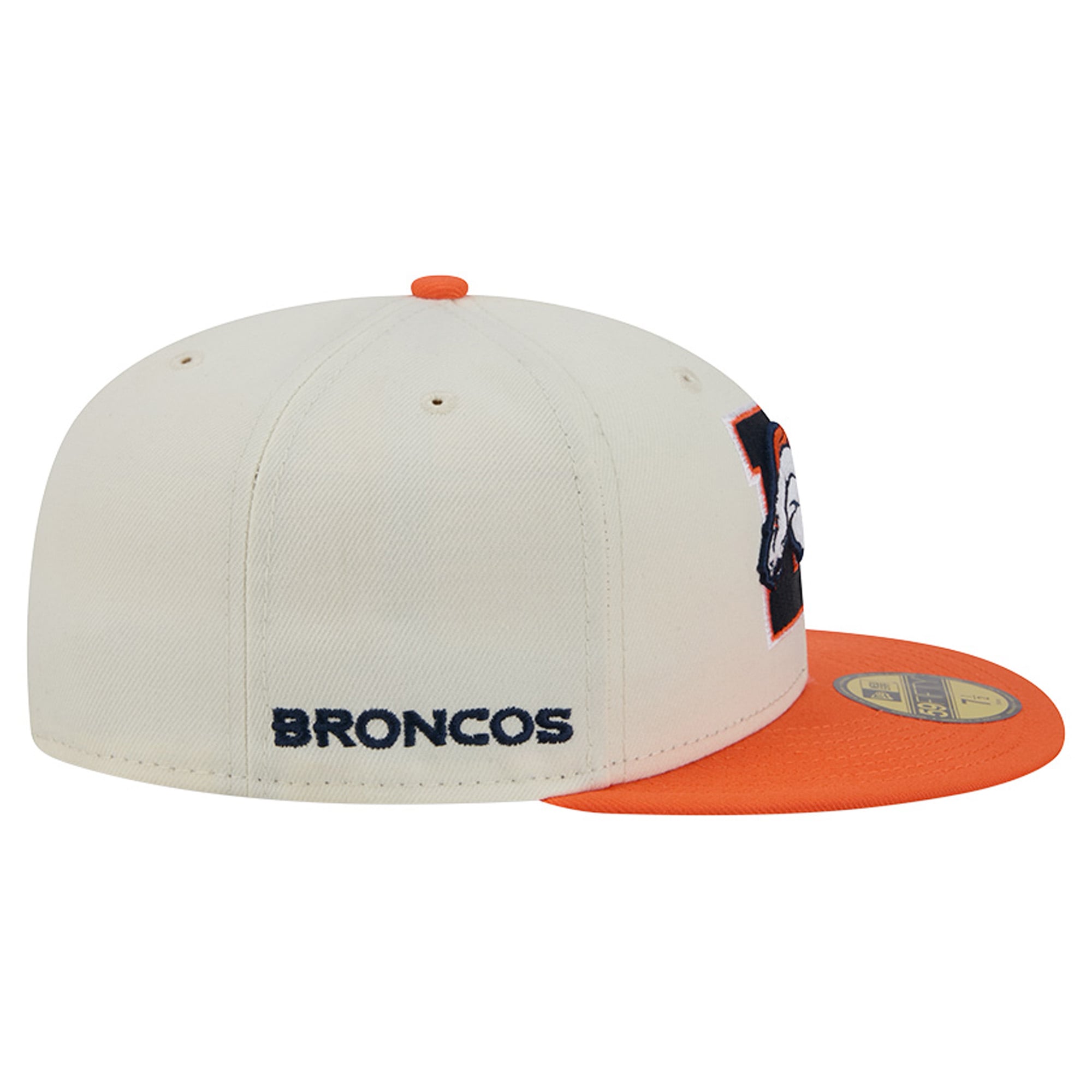 Casquette ajustée New Era Deceptor 59FIFTY pour homme, couleur crème/orange, Denver Broncos