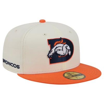 Denver Broncos New Era Deceptor 59FIFTY Fitted Hat - Cream/Orange