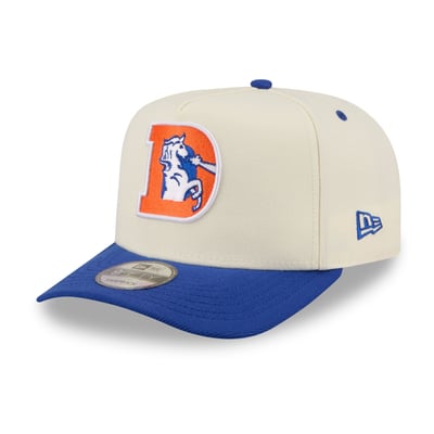 Denver Broncos New Era Rear Wordmark A-Frame 9FIFTY Snapback Hat - Cream/Royal