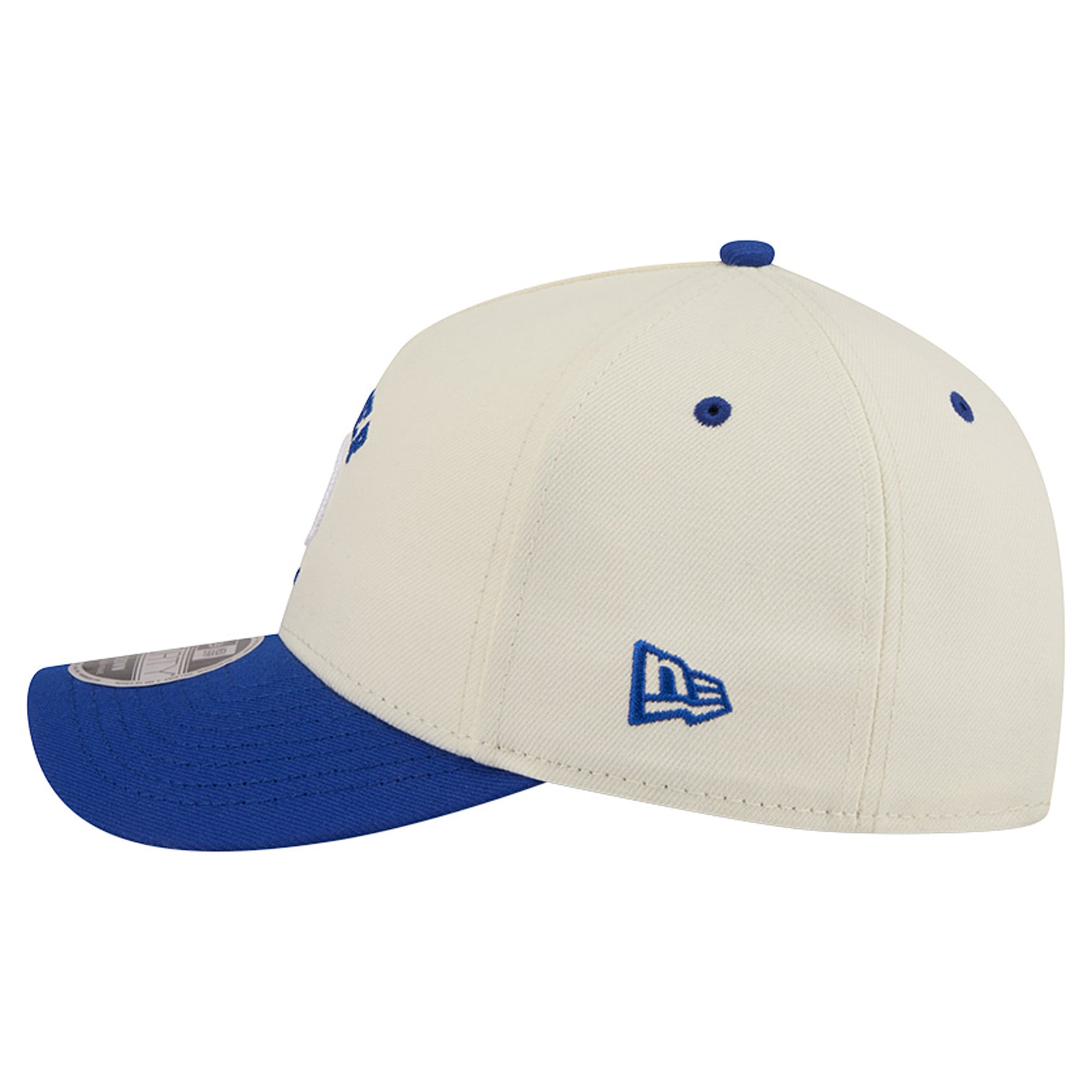 Men's New Era Cream/Royal Denver Broncos Throwback Arch 9FORTY A-Frame M-Crown Adjustable Hat