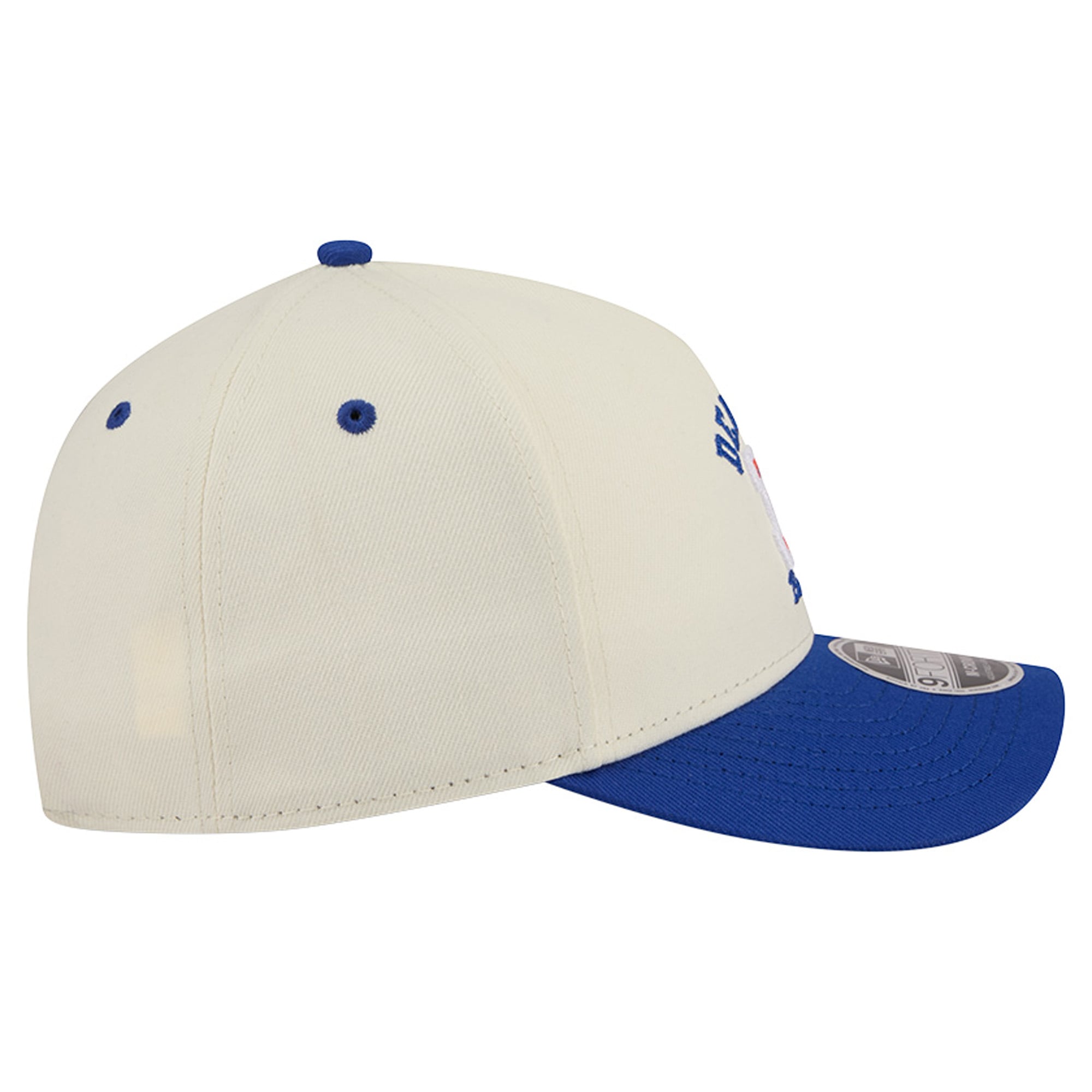 Men's New Era Cream/Royal Denver Broncos Throwback Arch 9FORTY A-Frame M-Crown Adjustable Hat