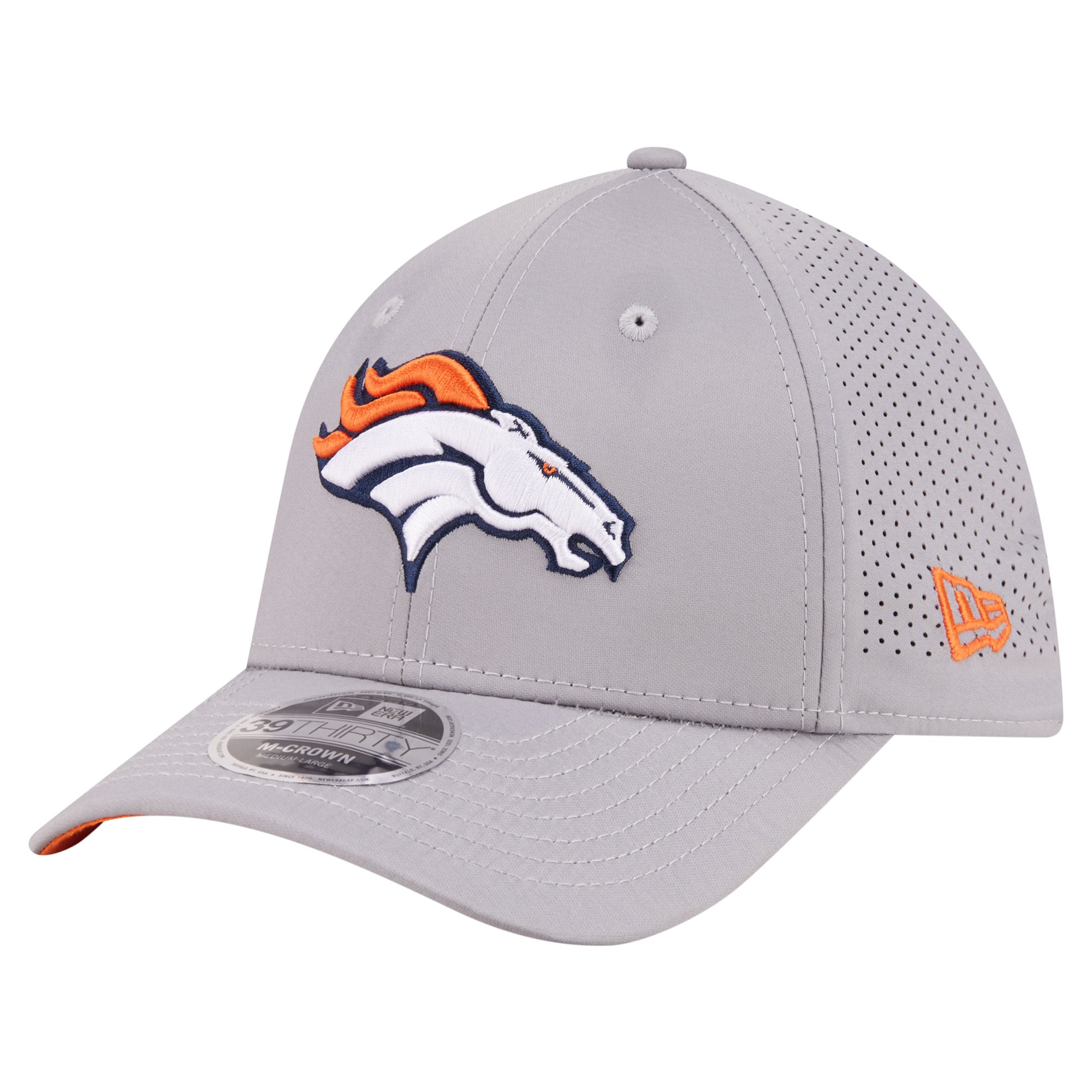 Men's New Era Gray Denver Broncos 39THIRTY M-Crown Stretch Hat