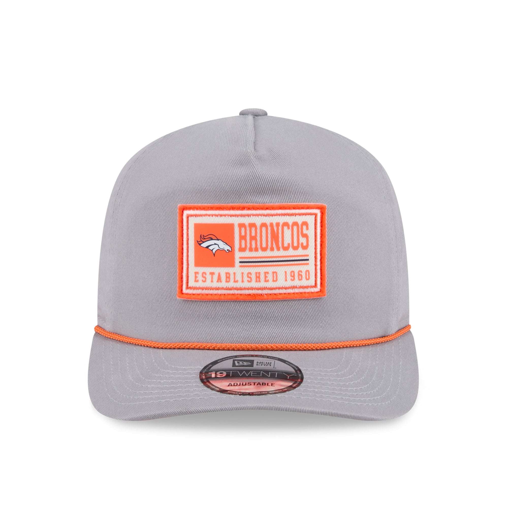 Casquette ajustable New Era grise Denver Broncos Patch 19TWENTY pour homme