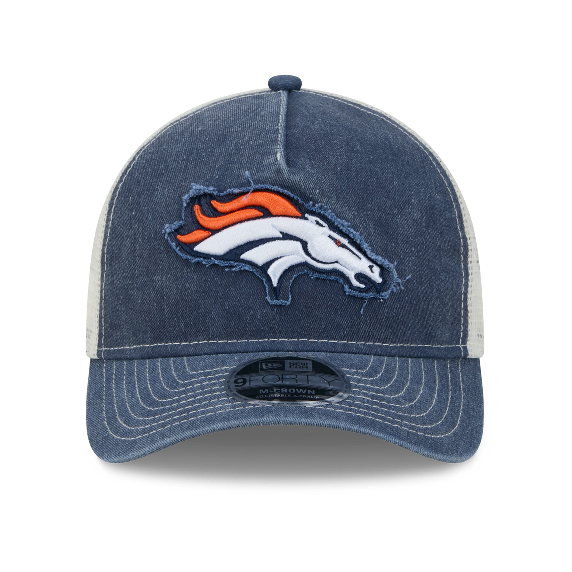 Casquette trucker ajustable New Era bleu marine Denver Broncos 9FORTY pour homme
