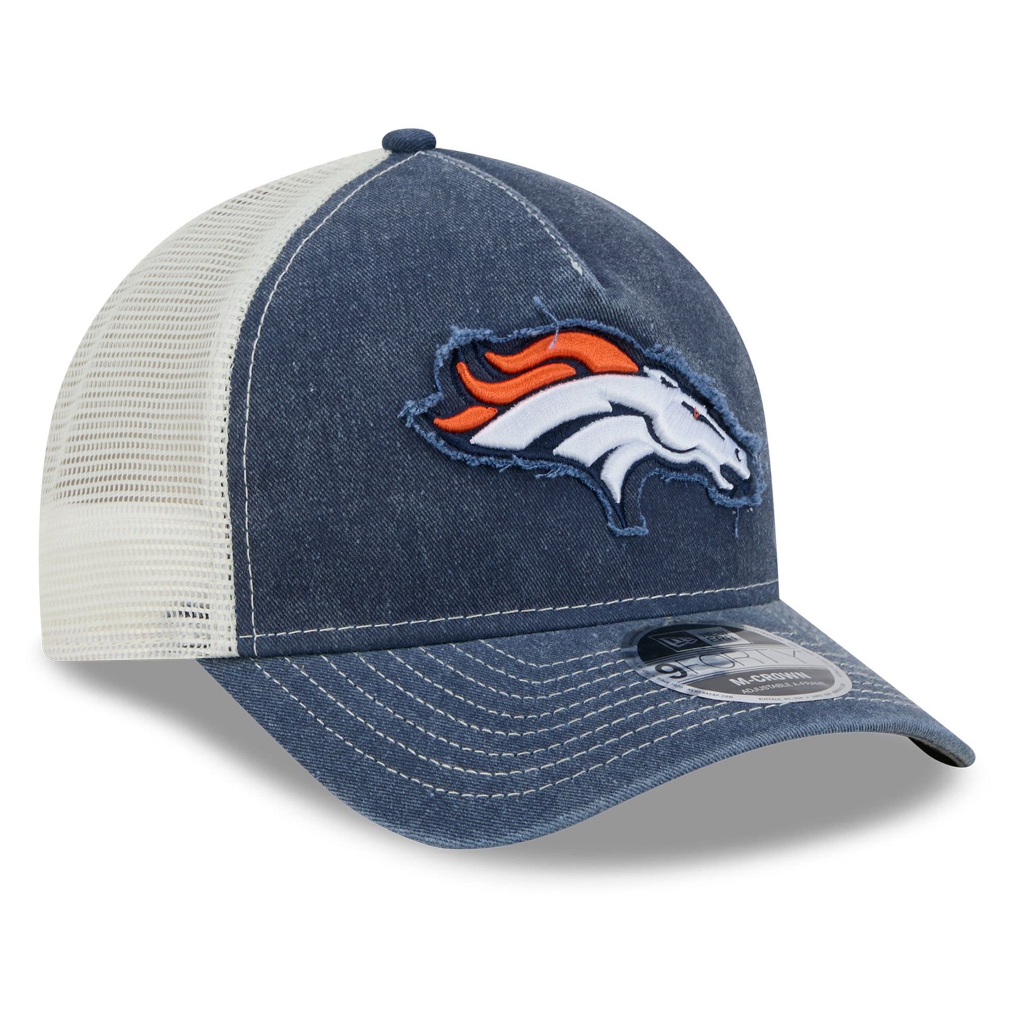 Casquette trucker ajustable New Era bleu marine Denver Broncos 9FORTY pour homme