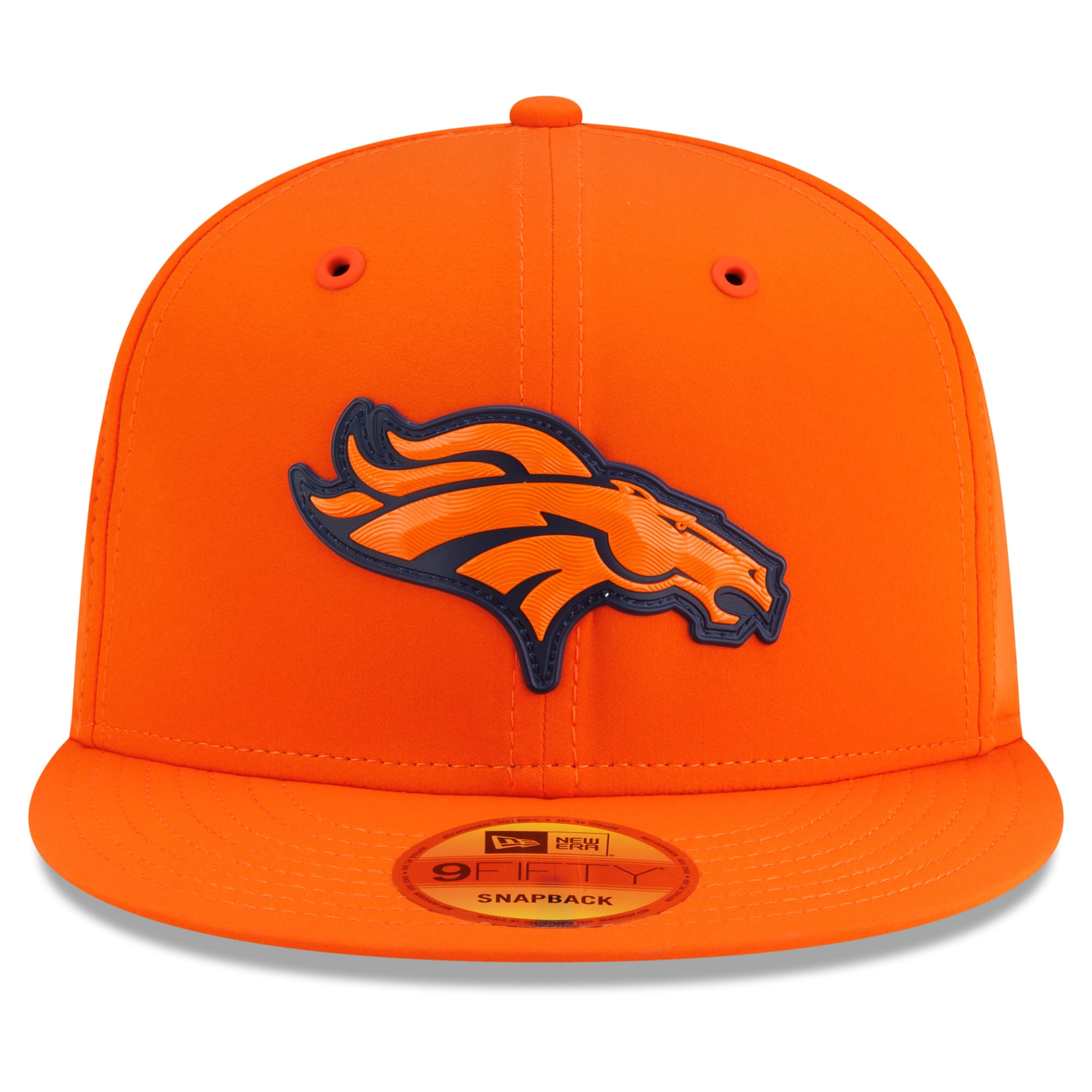 Casquette snapback New Era orange Denver Broncos 2026 Sideline 9FIFTY pour homme