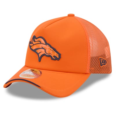 Denver Broncos New Era 2026 Sideline Apex 9FORTY Adjustable Trucker Hat - Orange