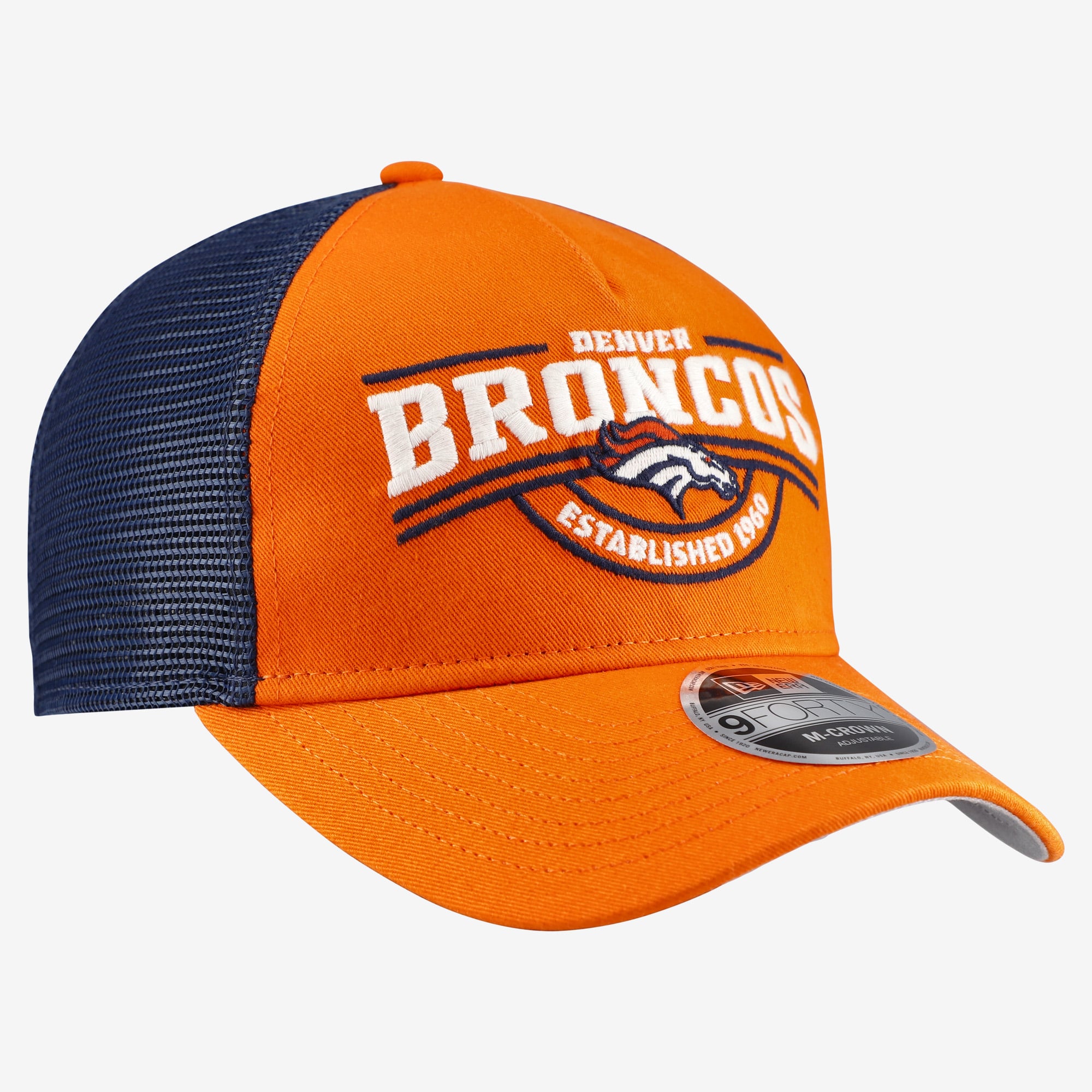 Casquette ajustable New Era orange Denver Broncos 9FORTY pour homme