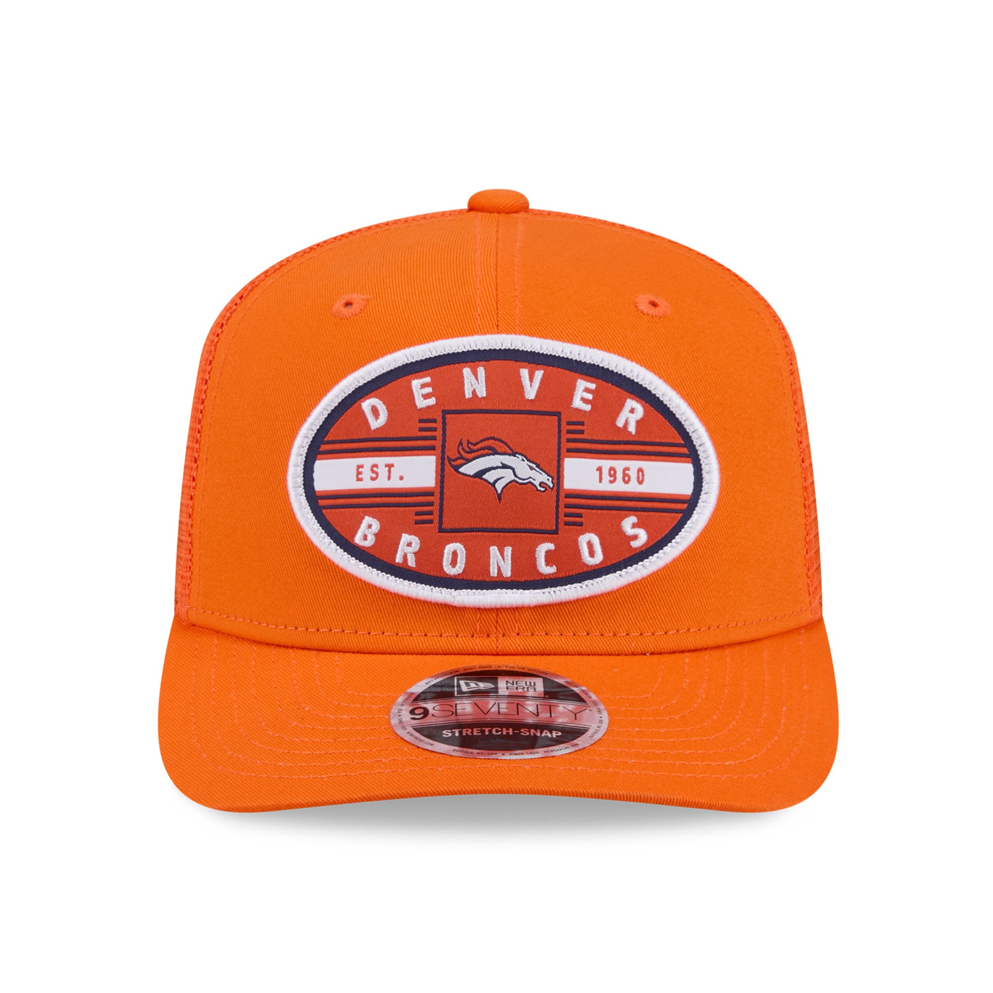 Casquette trucker New Era orange Denver Broncos Collegiate 9SEVENTY pour homme