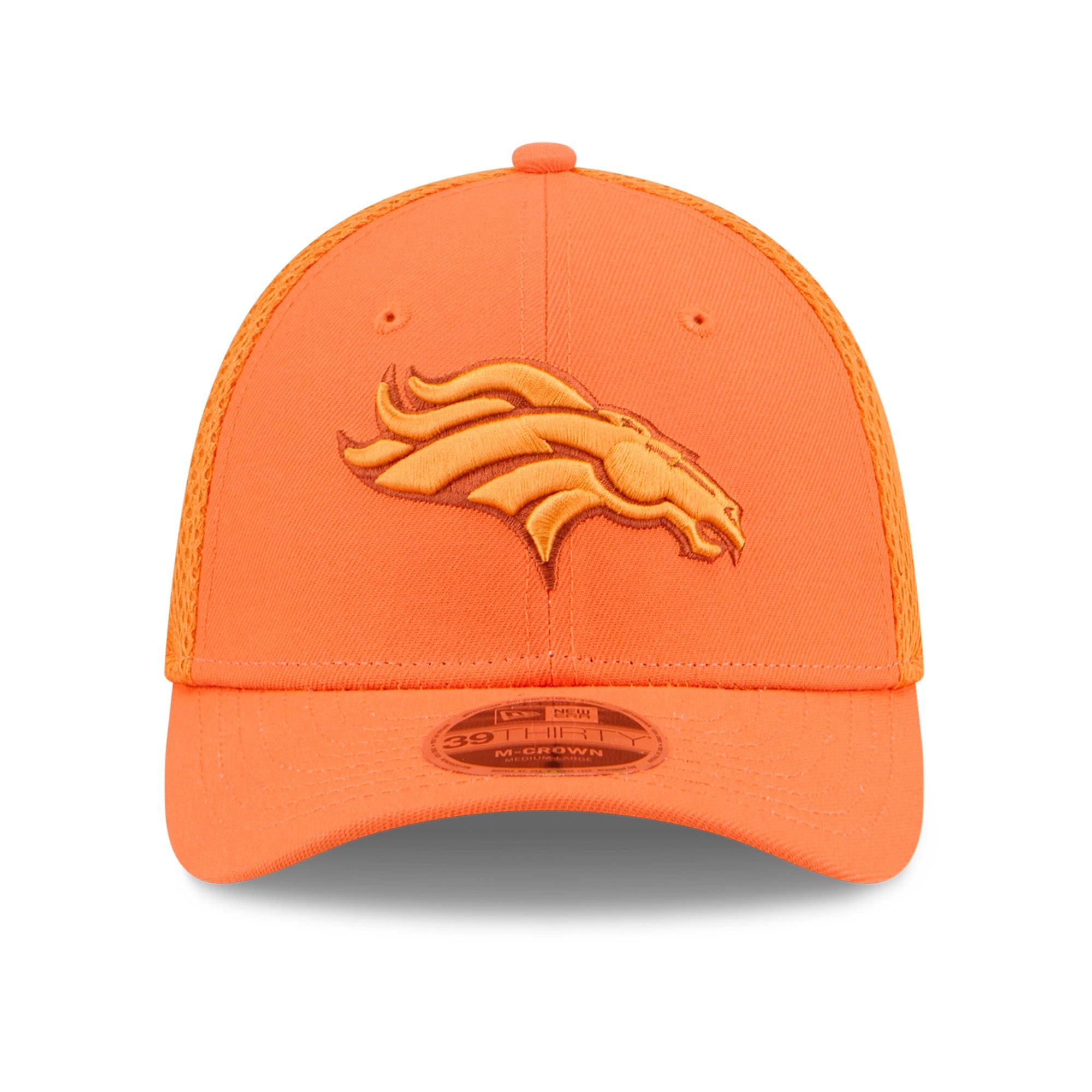Casquette New Era pour homme, orange Denver Broncos Neo Mesh 39THIRTY M-Crown Stretch