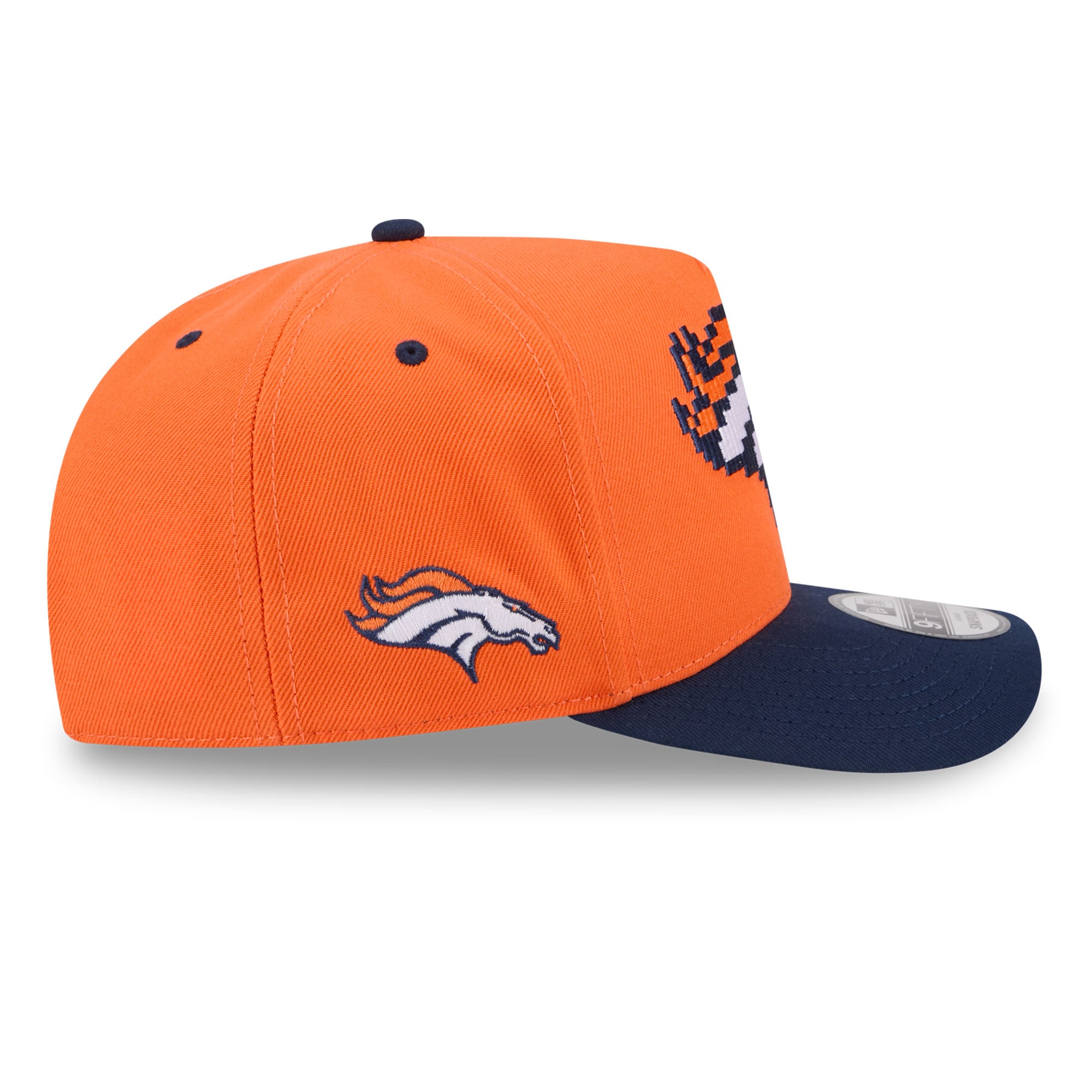 Men's New Era Orange Denver Broncos Pixel A-Frame 9FIFTY Snapback Hat