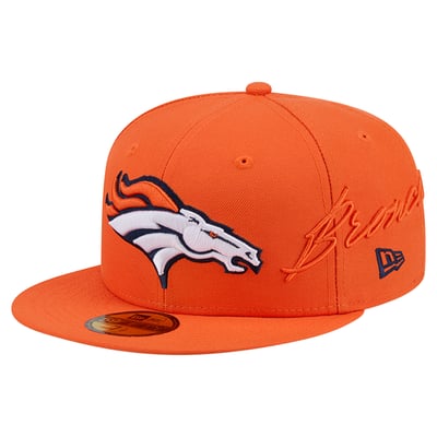 Denver Broncos New Era Side Script 59FIFTY Fitted Hat - Orange