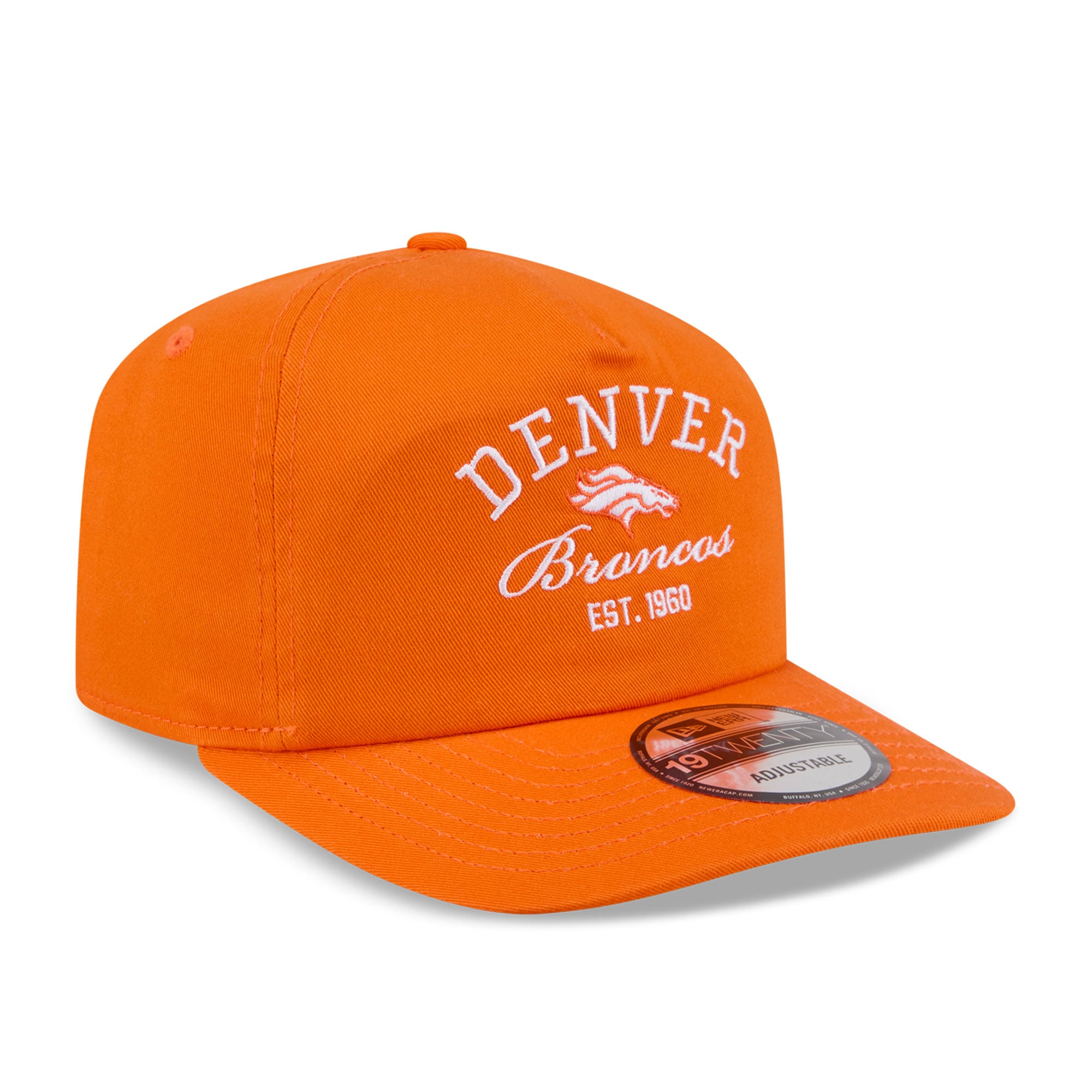 Casquette ajustable New Era orange Denver Broncos Stacked 19TWENTY pour homme