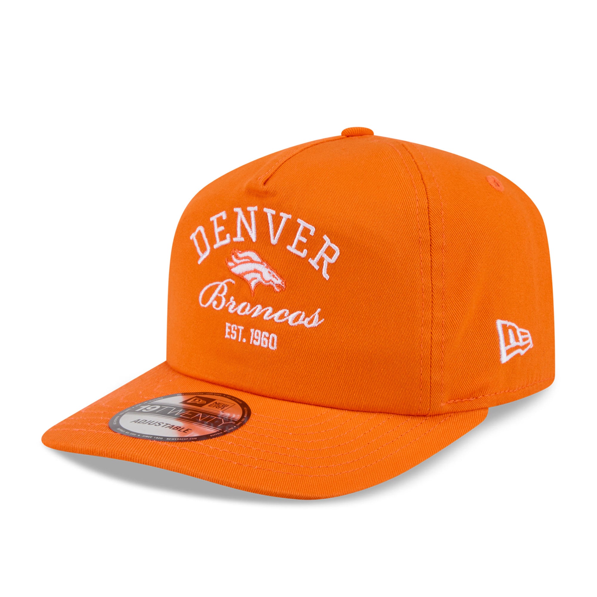 Casquette ajustable New Era orange Denver Broncos Stacked 19TWENTY pour homme