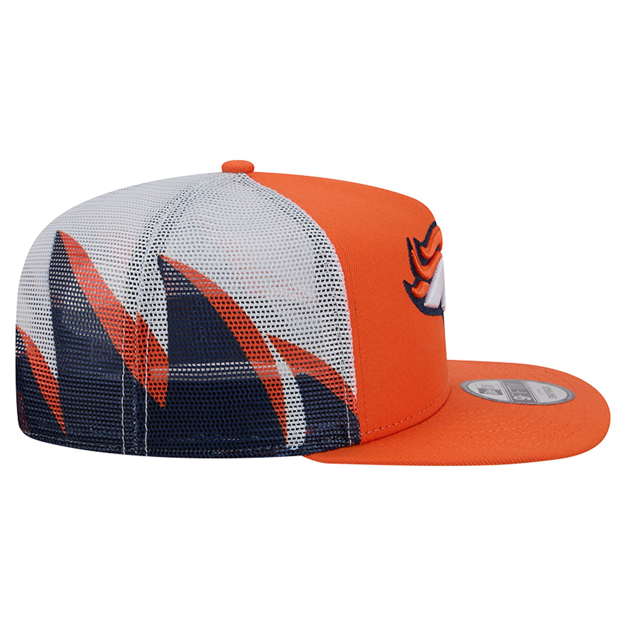 Casquette trucker New Era 9FIFTY Snapback orange/marine Denver Broncos pour homme