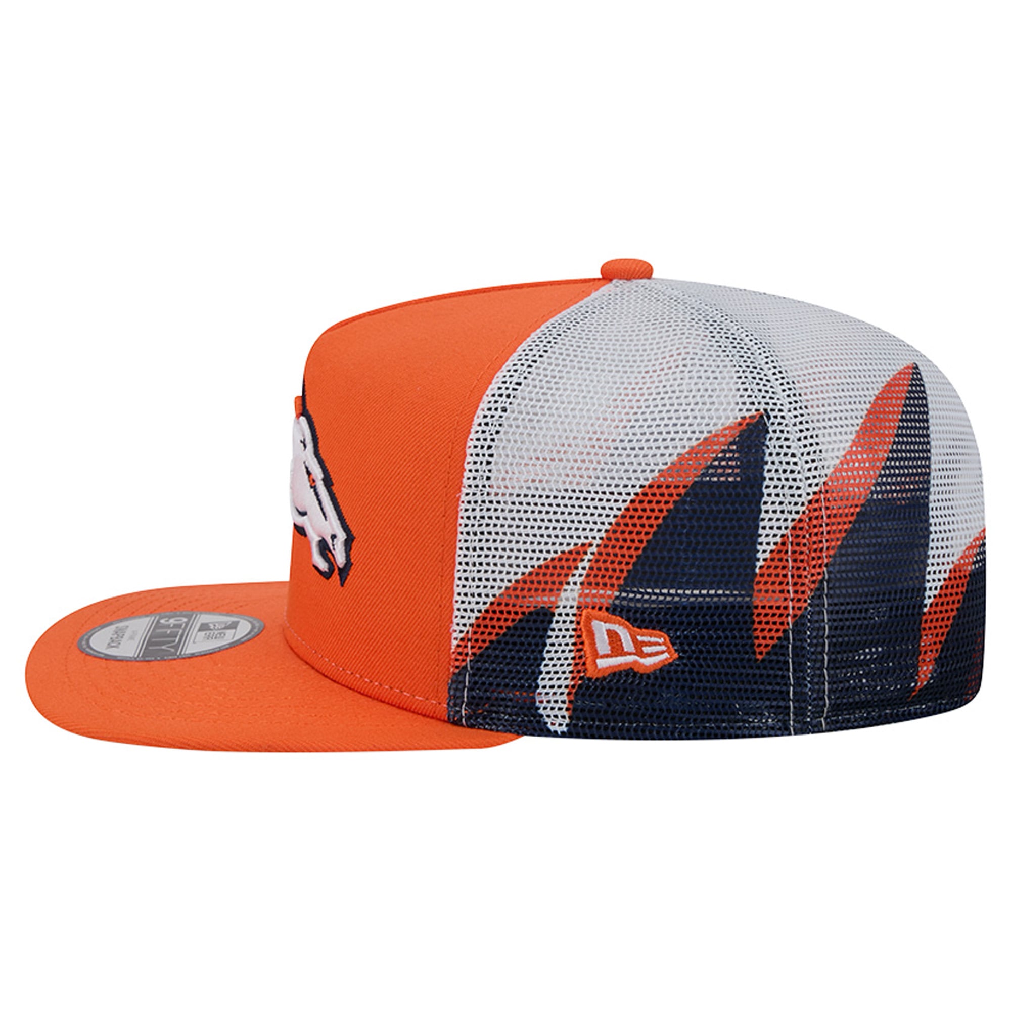 Casquette trucker New Era 9FIFTY Snapback orange/marine Denver Broncos pour homme