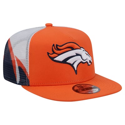 Denver Broncos New Era Mesh A-Frame 9FIFTY Snapback Trucker Hat - Orange/Navy