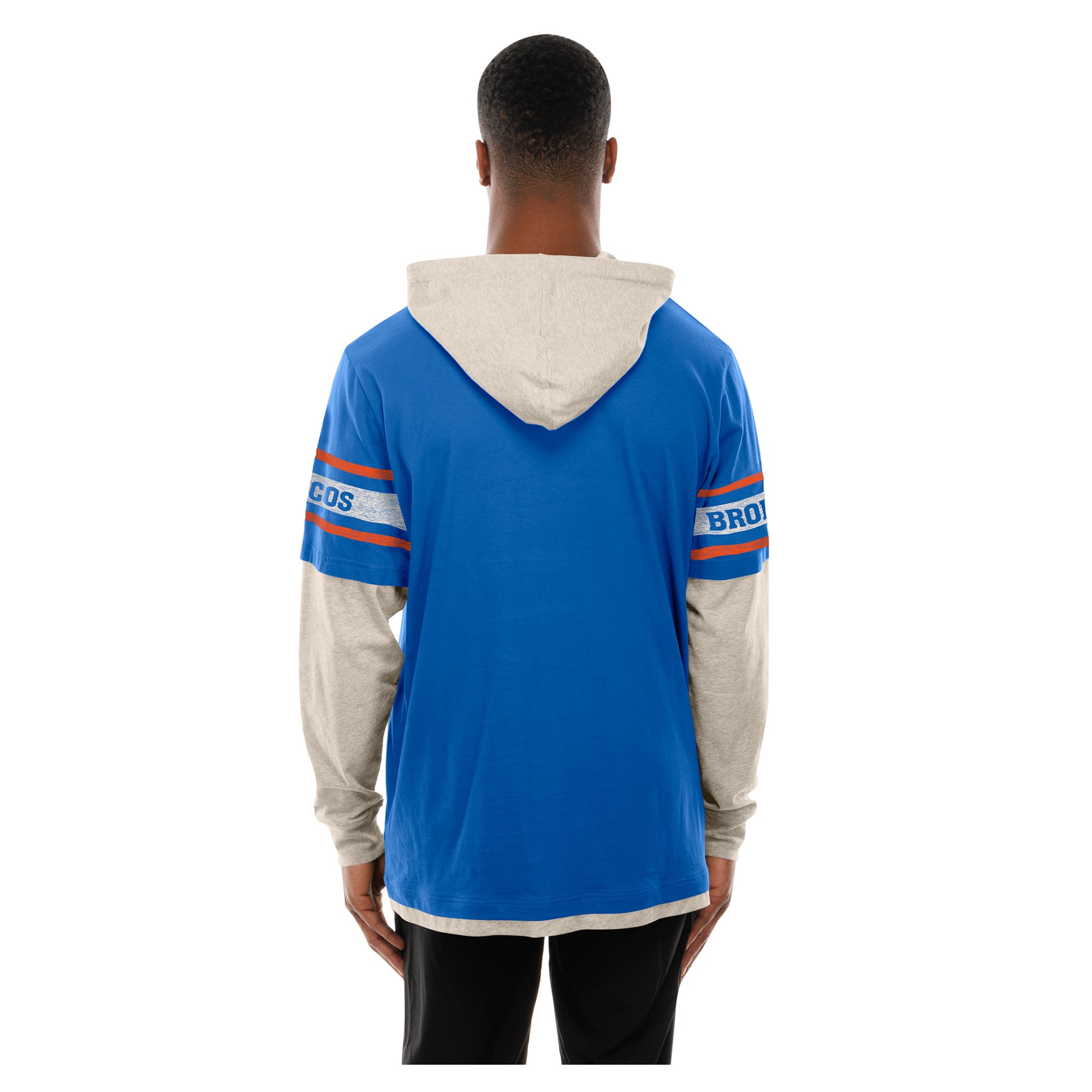 T-shirt à capuche manches longues New Era Royal Denver Broncos pour homme