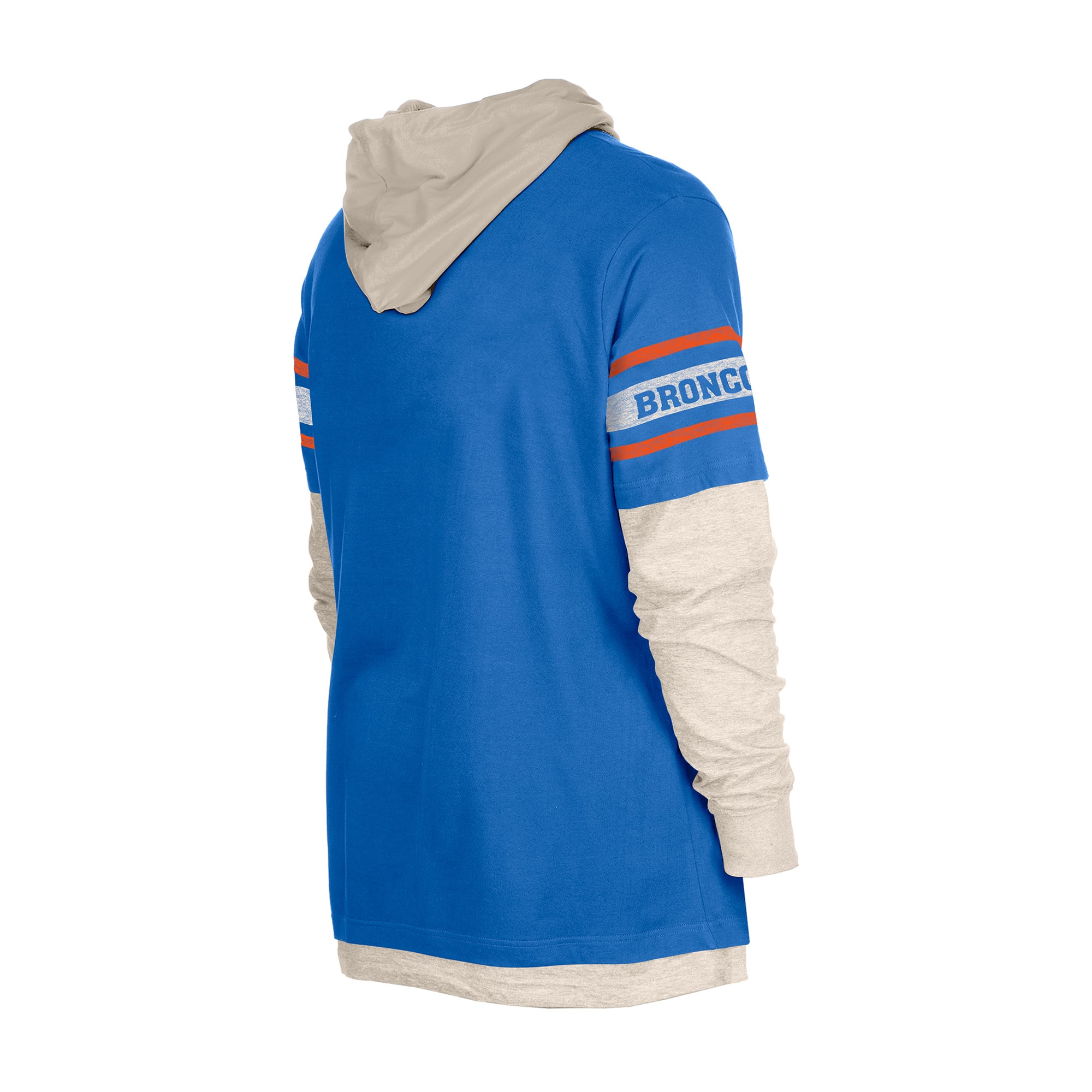 T-shirt à capuche manches longues New Era Royal Denver Broncos pour homme