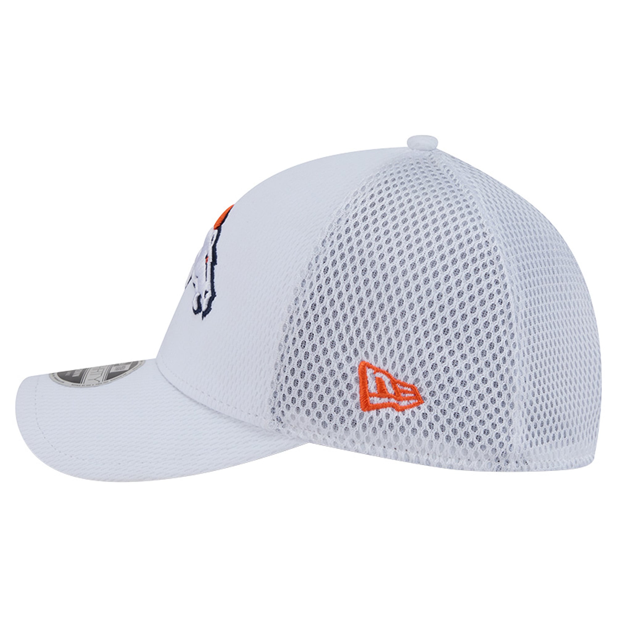 Casquette New Era blanche et orange Denver Broncos Dash 39THIRTY M-Crown Flex pour homme