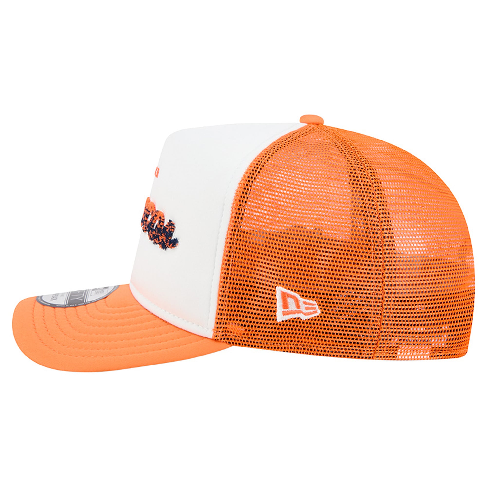 Casquette trucker New Era 9FIFTY Snapback blanche et orange Denver Broncos pour homme