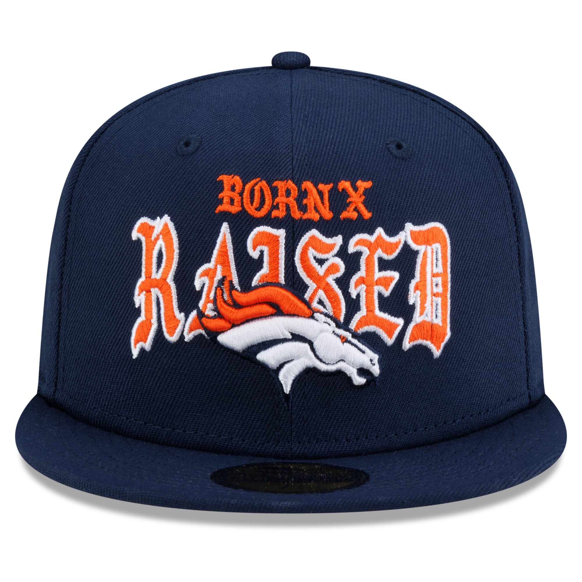Casquette ajustée New Era x Born Raised bleu marine Denver Broncos 59FIFTY pour homme