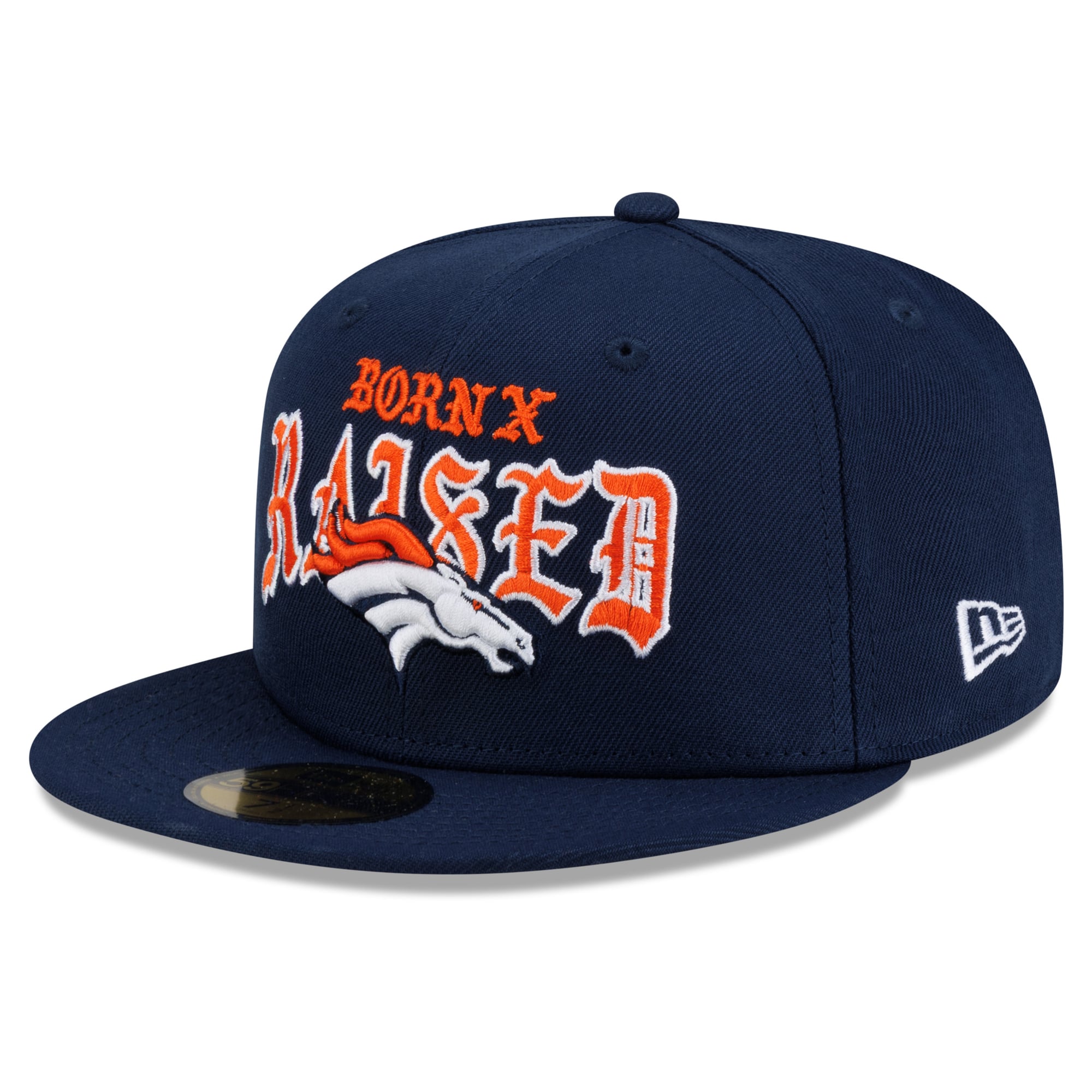 Casquette ajustée New Era x Born Raised bleu marine Denver Broncos 59FIFTY pour homme