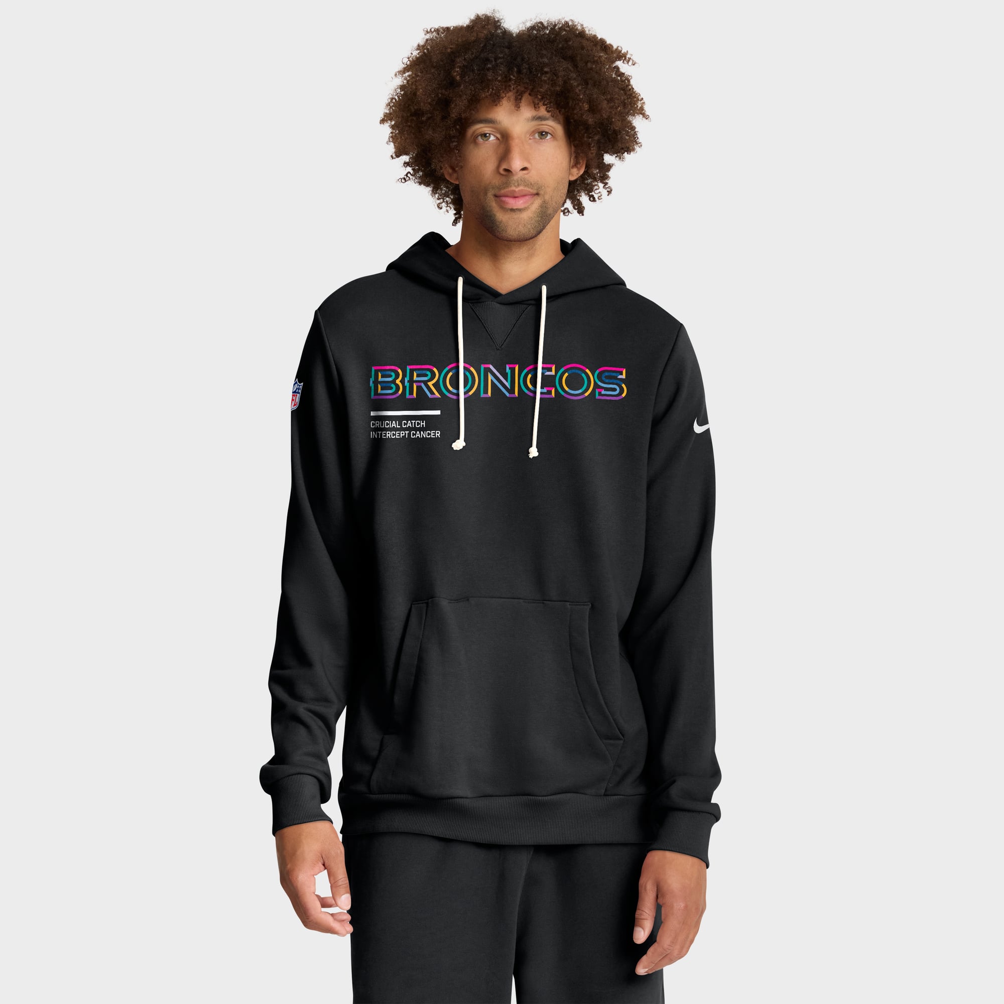 Men's Nike Black Denver Broncos 2025 NFL Crucial Catch Sideline Standard Issue Dri-FIT Hoodie