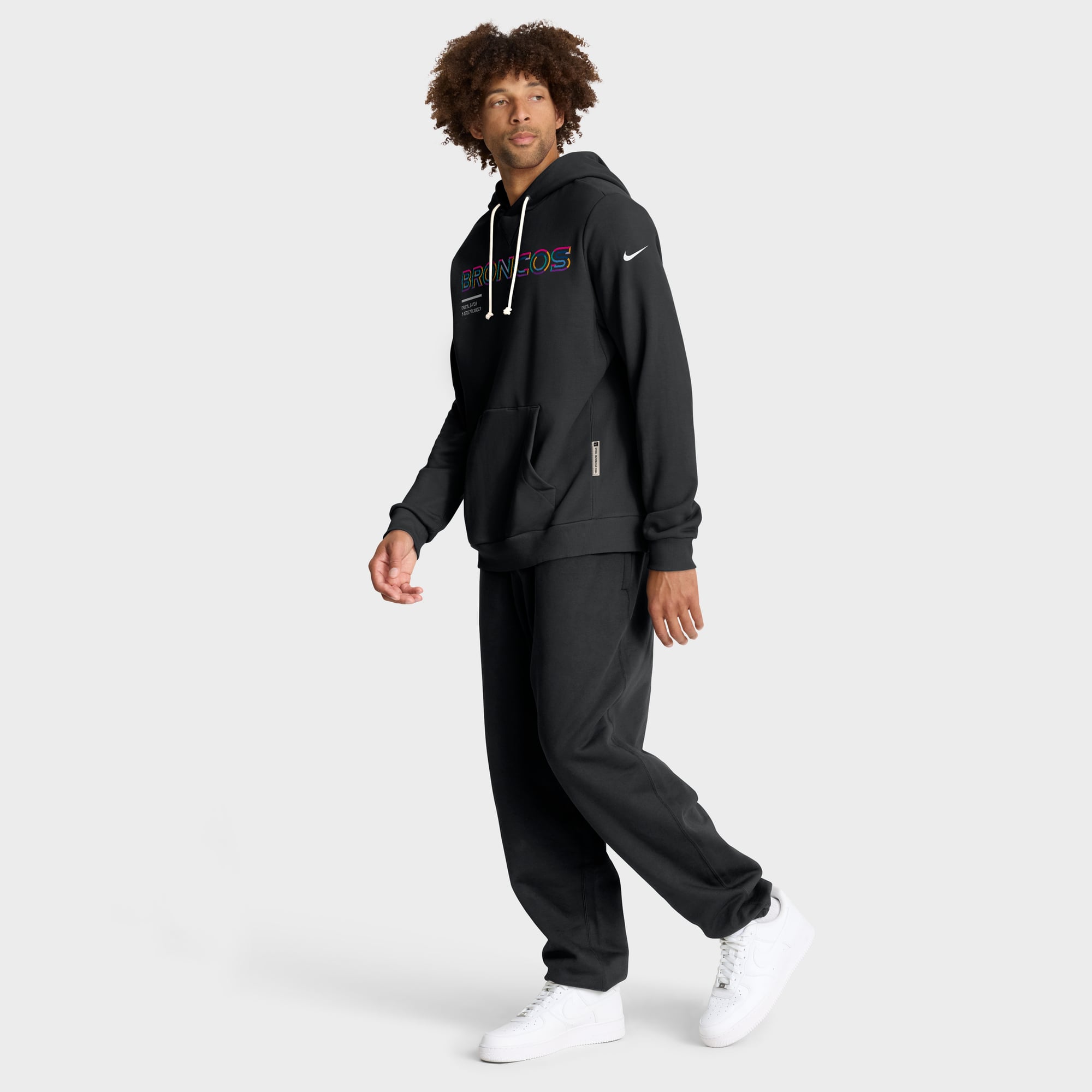 Men's Nike Black Denver Broncos 2025 NFL Crucial Catch Sideline Standard Issue Dri-FIT Hoodie