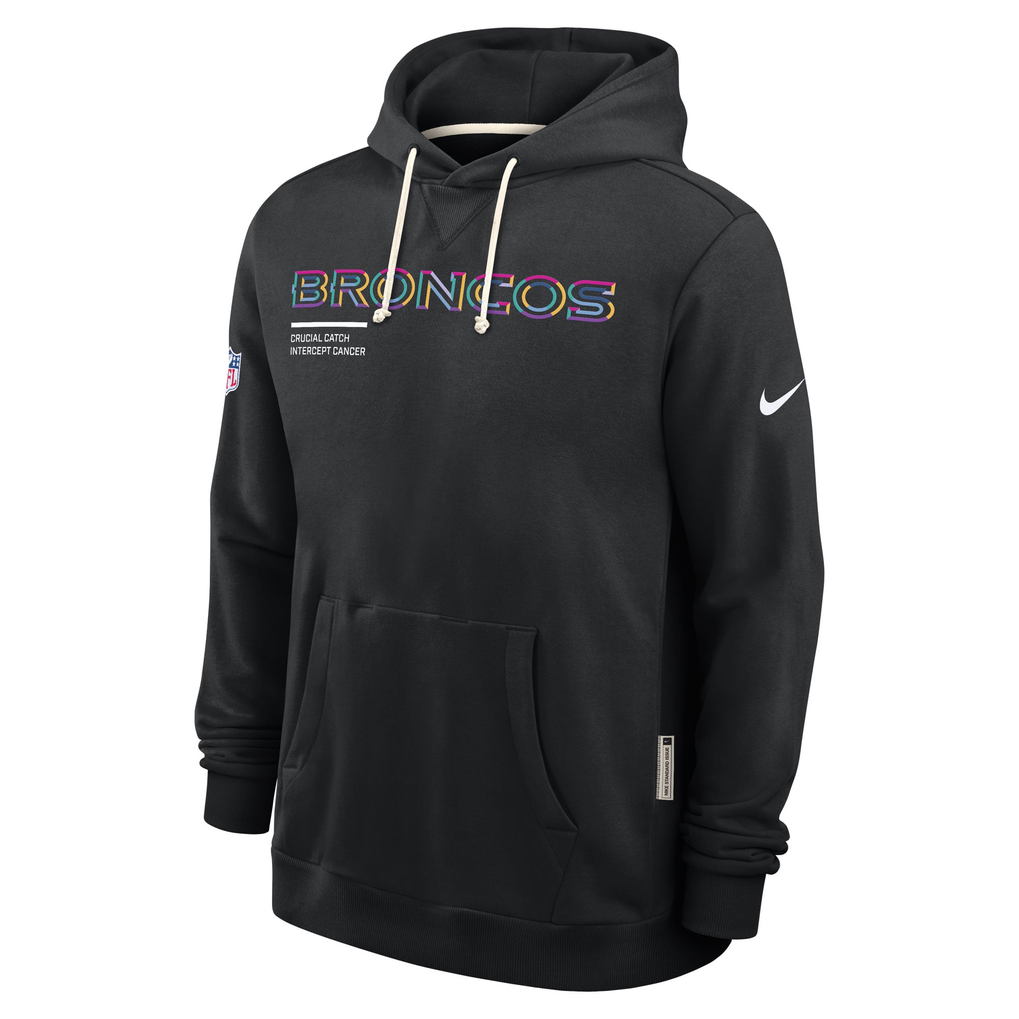 Men's Nike Black Denver Broncos 2025 NFL Crucial Catch Sideline Standard Issue Dri-FIT Hoodie