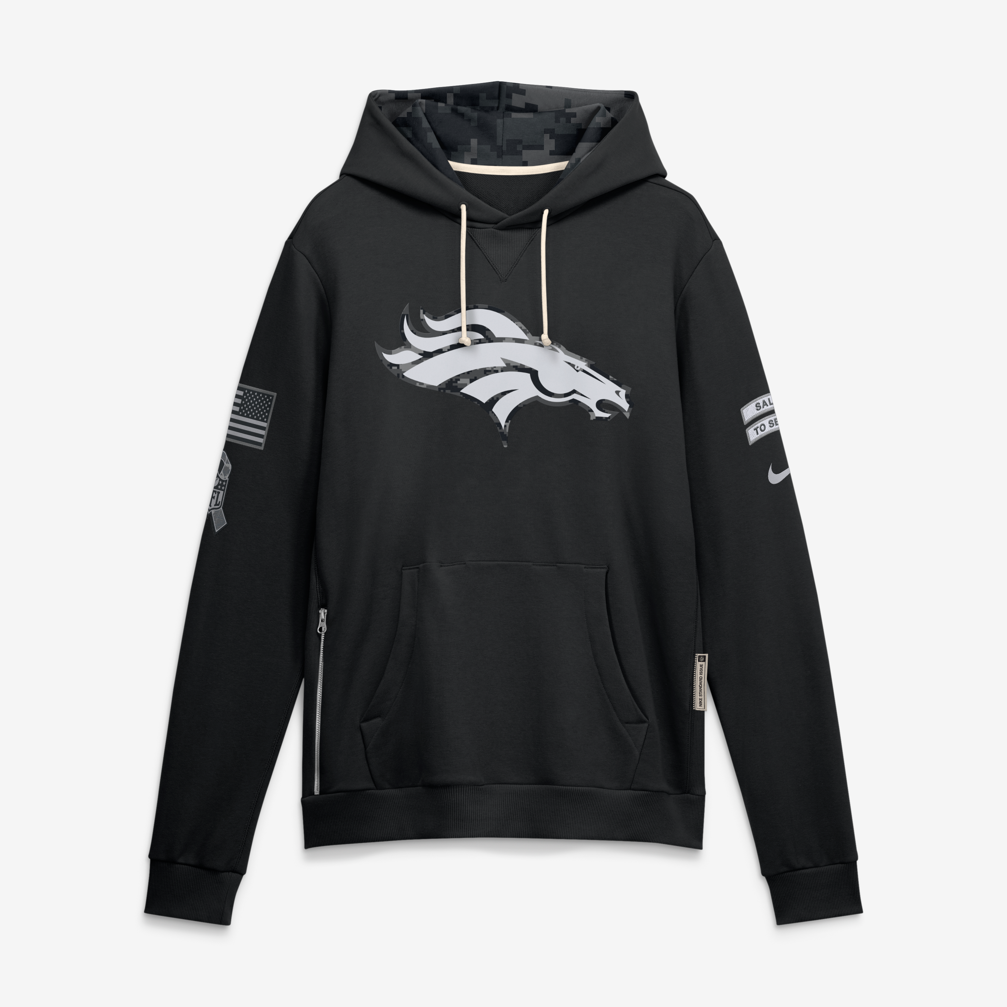 Sweat à capuche Nike Dri-FIT noir Denver Broncos 2026 Salute to Service pour homme