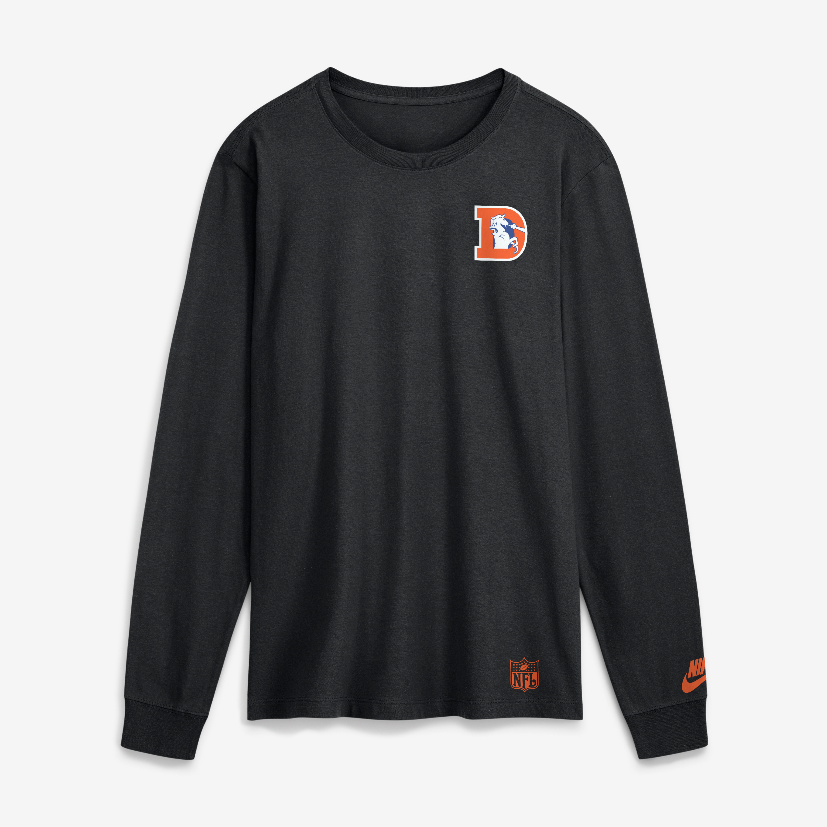 T-shirt à manches longues Nike Denver Broncos Double Rewind noir pour homme