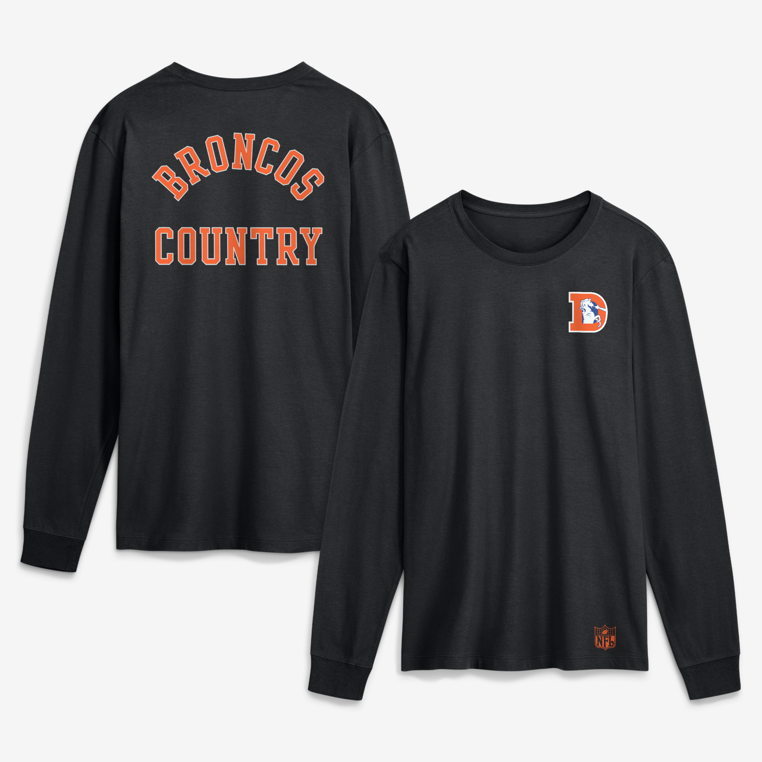 T-shirt à manches longues Nike Denver Broncos Double Rewind noir pour homme