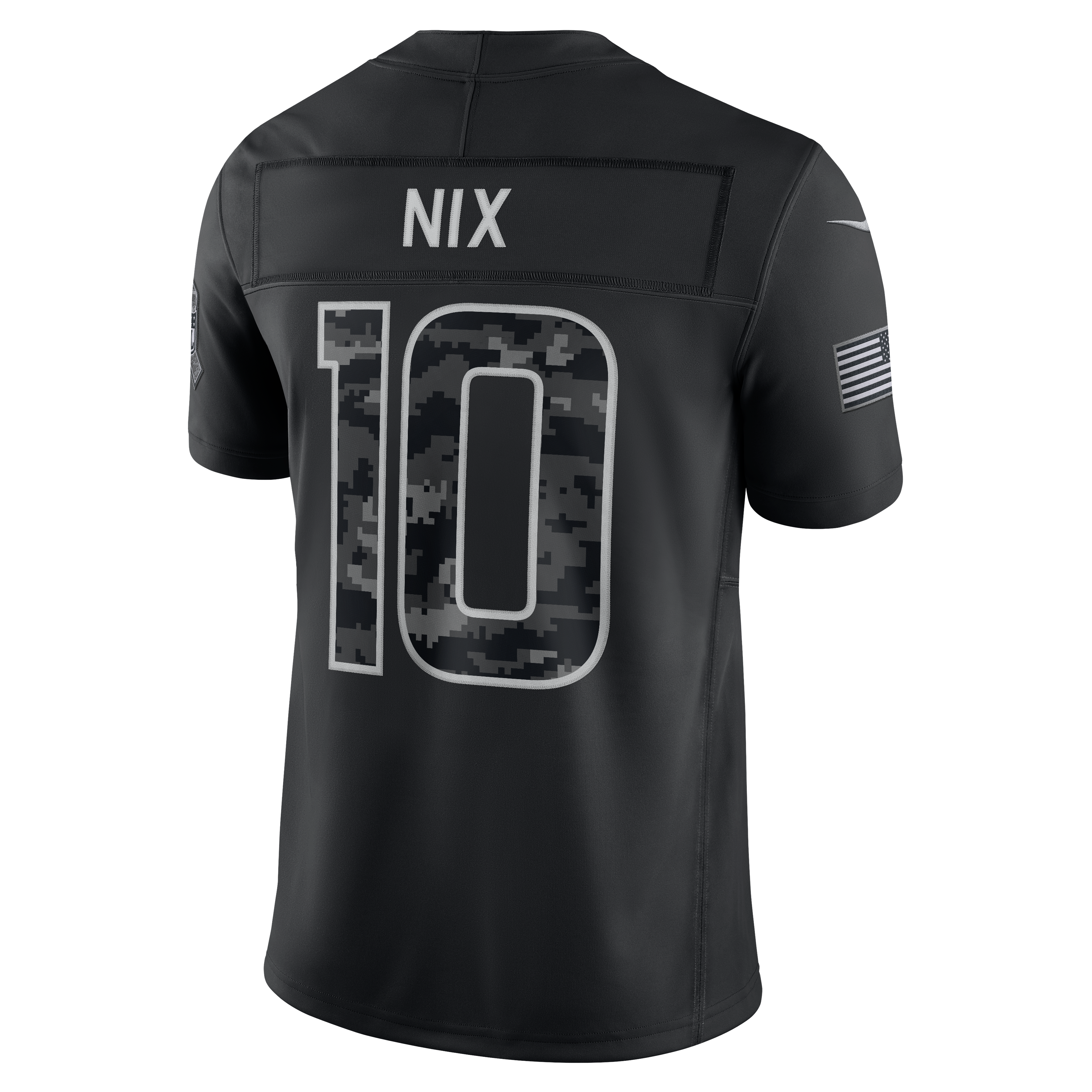 Maillot Nike Bo Nix noir Denver Broncos 2026 Salute to Service, édition limitée cousue