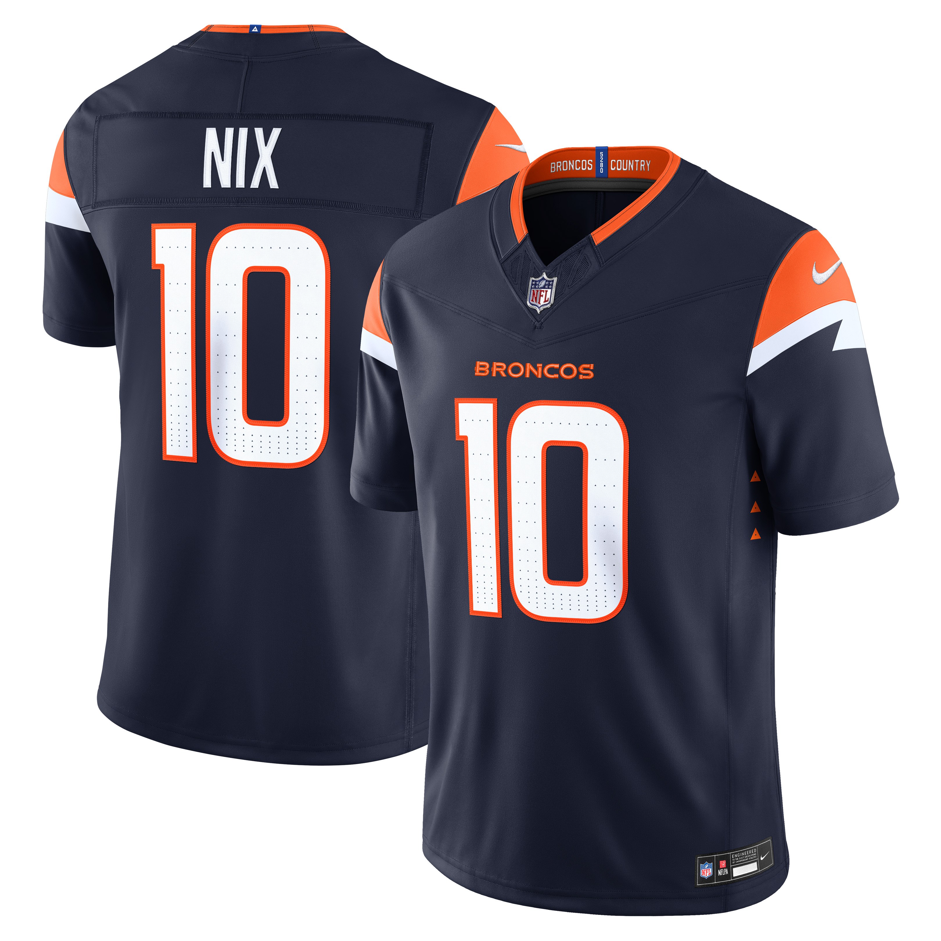 Men's Nike Bo Nix Orange Denver Broncos Alternate Mile High Collection 1977 Throwback Vapor F.U.S.E. Stitched Limited Jersey