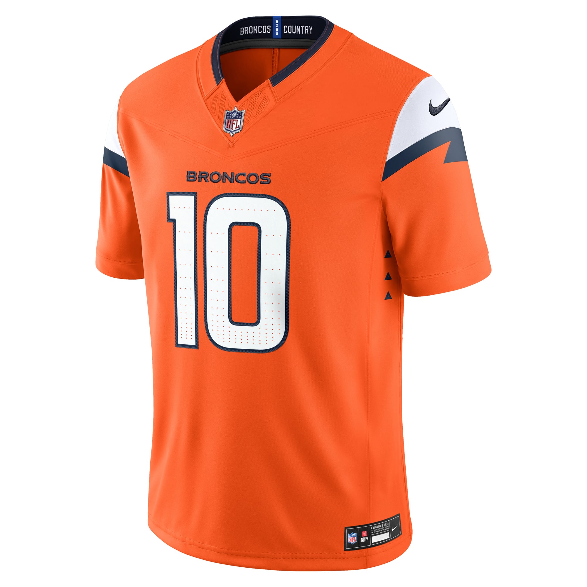 Men's Nike Bo Nix Orange Denver Broncos Team Vapor F.U.S.E. Stitched Limited Jersey
