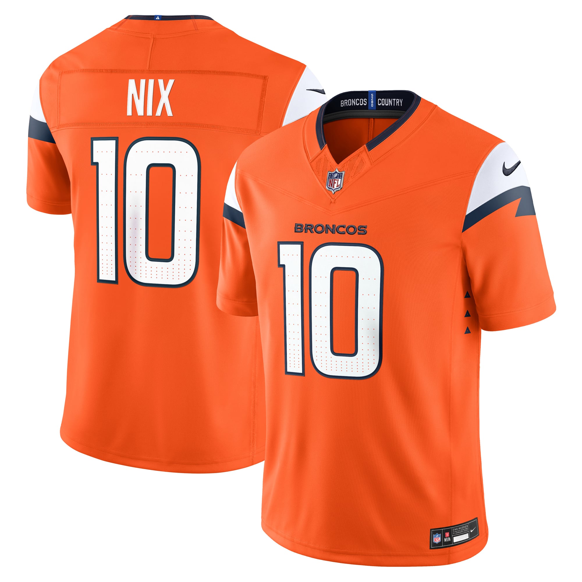 Maillot Nike Bo Nix orange Denver Broncos Team Vapor F.U.S.E. édition limitée cousue pour homme