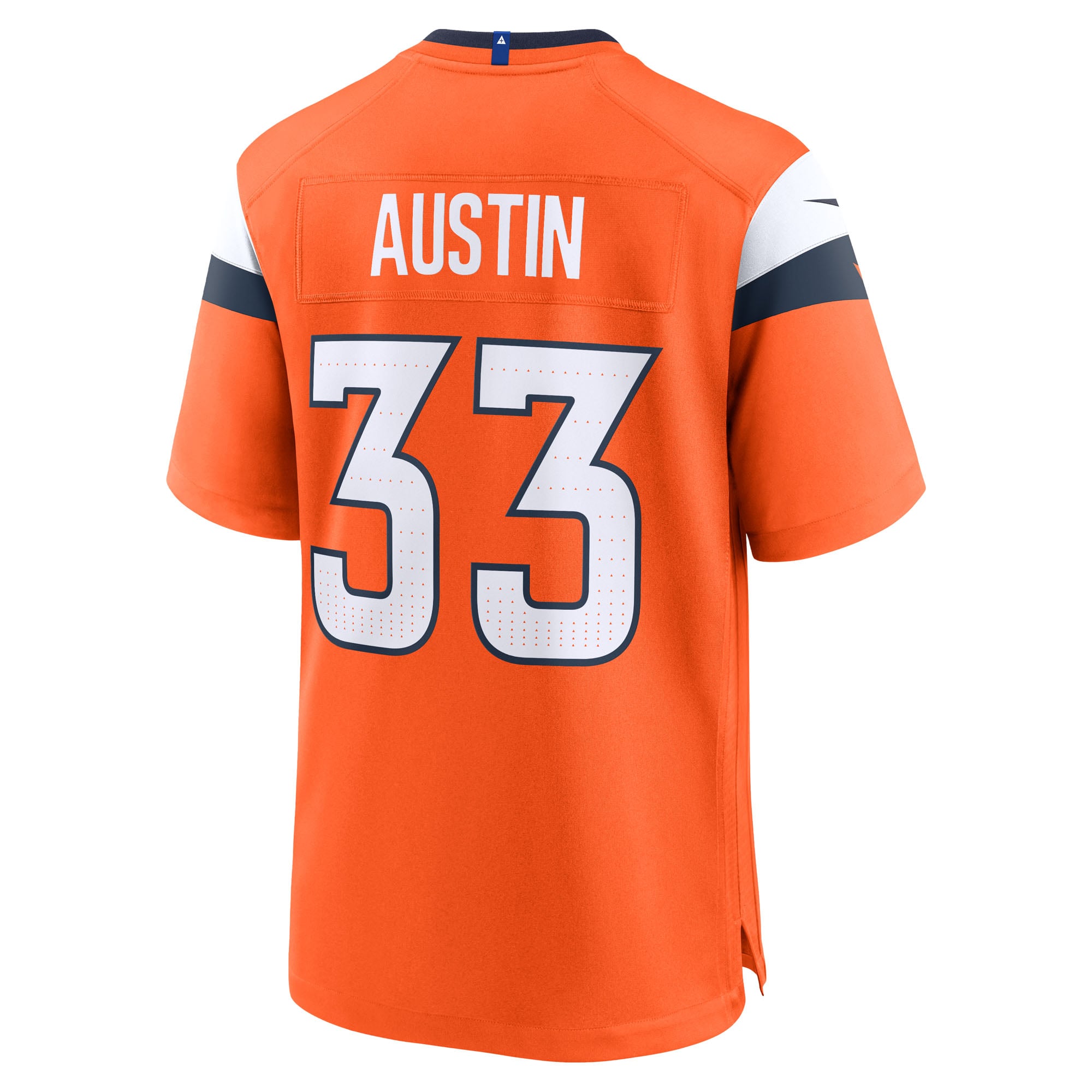 Maillot de match Nike Brent Austin orange des Denver Broncos pour homme