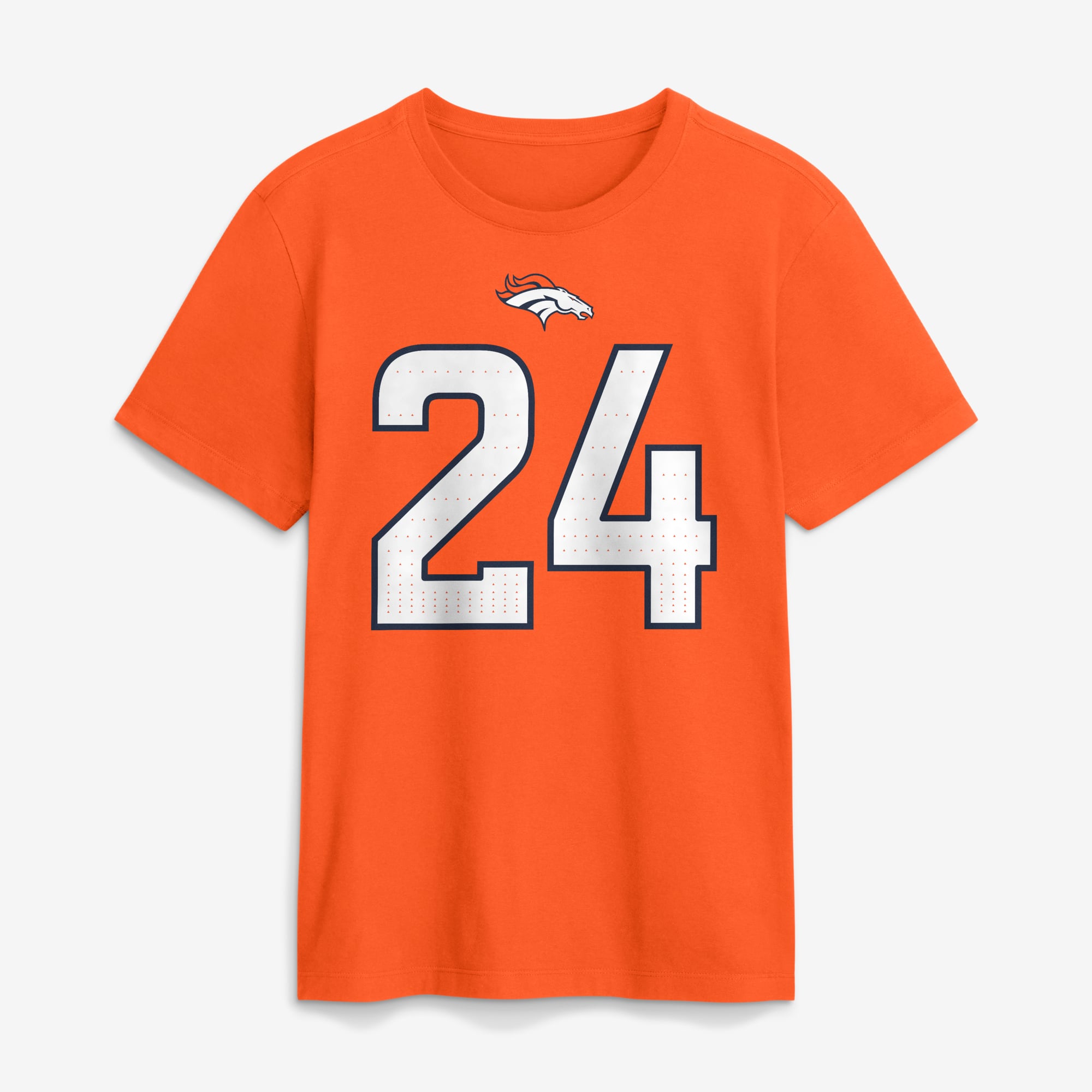 T-shirt Nike Champ Bailey Orange Denver Broncos pour homme, avec nom et numéro retirés