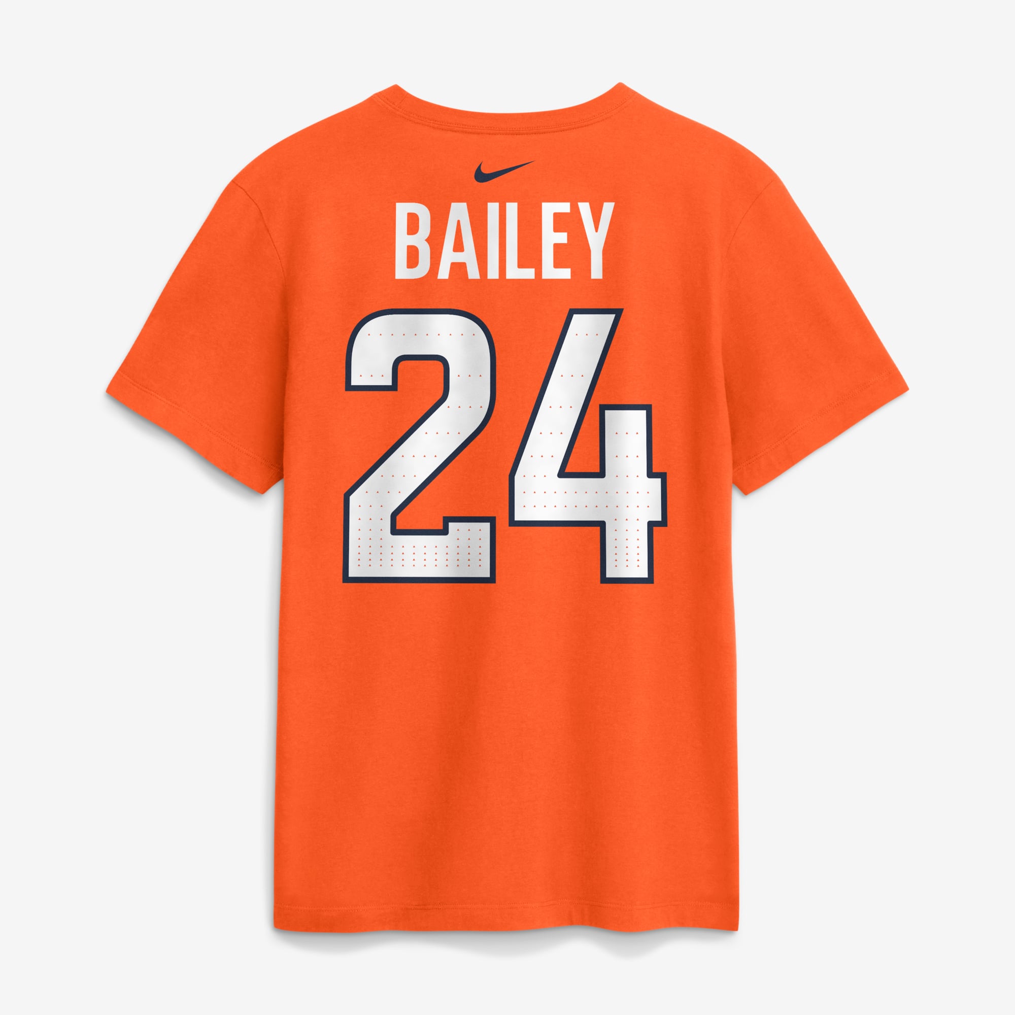 T-shirt Nike Champ Bailey Orange Denver Broncos pour homme, avec nom et numéro retirés