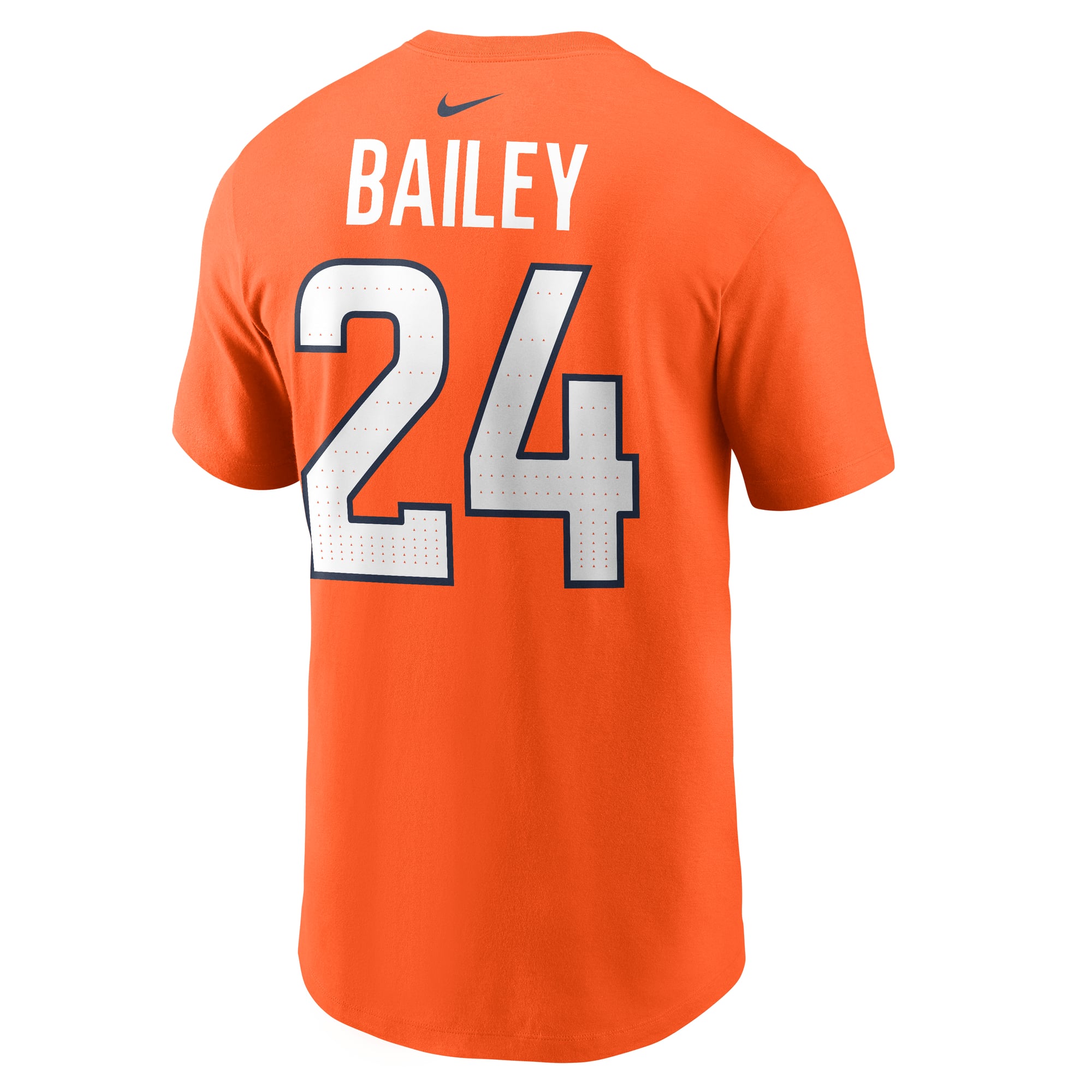 T-shirt Nike Champ Bailey Orange Denver Broncos pour homme, avec nom et numéro retirés