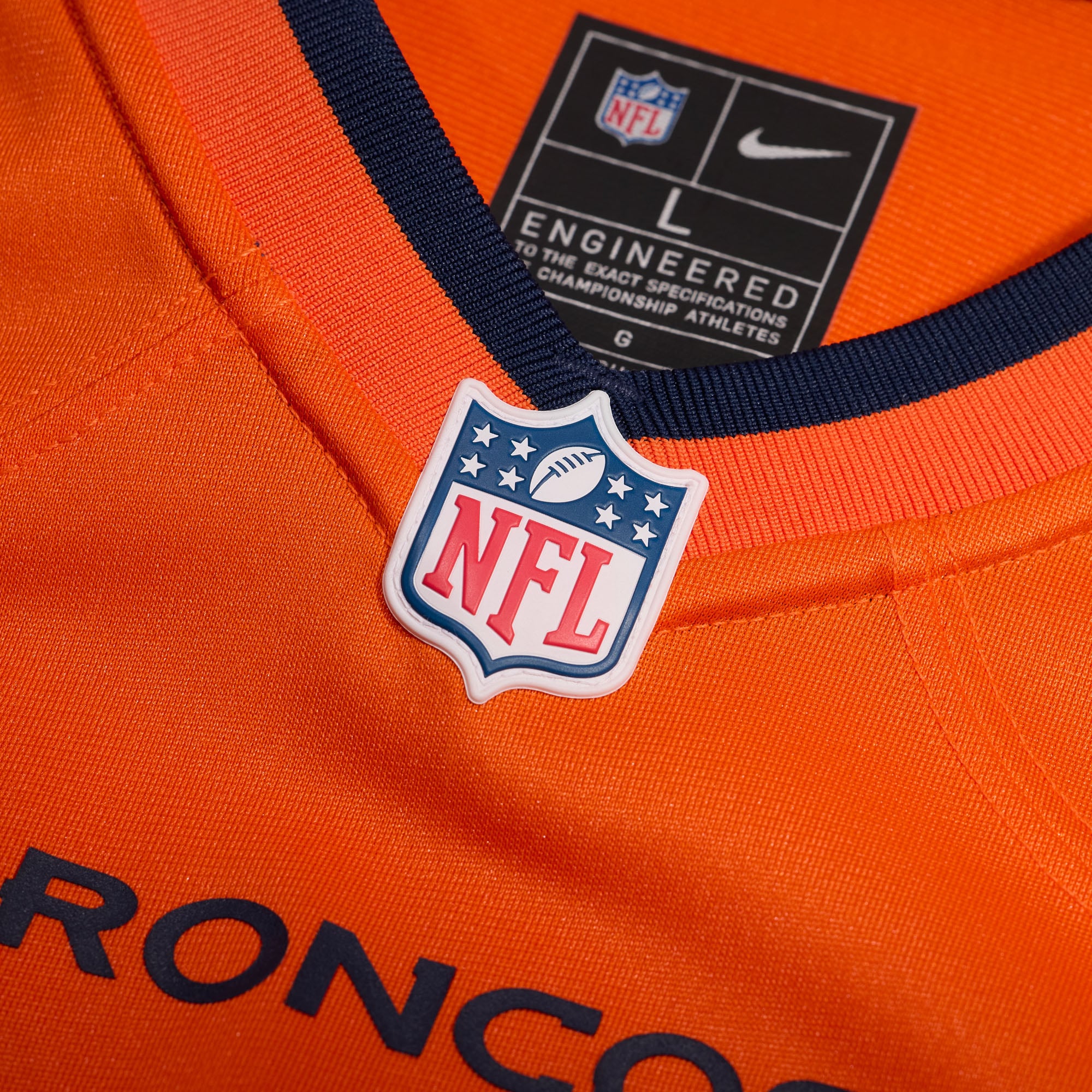 Maillot de match Nike Dane Key orange des Broncos Denver pour homme