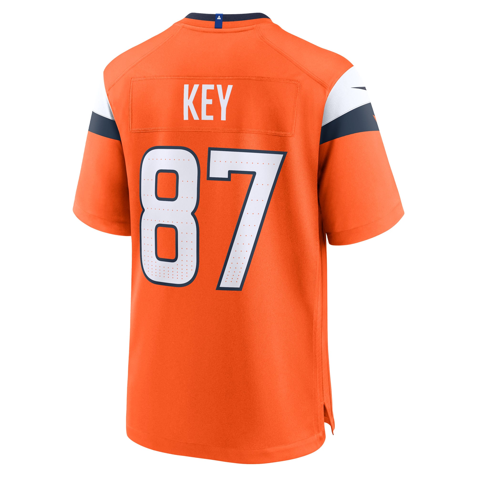 Maillot de match Nike Dane Key orange des Broncos Denver pour homme