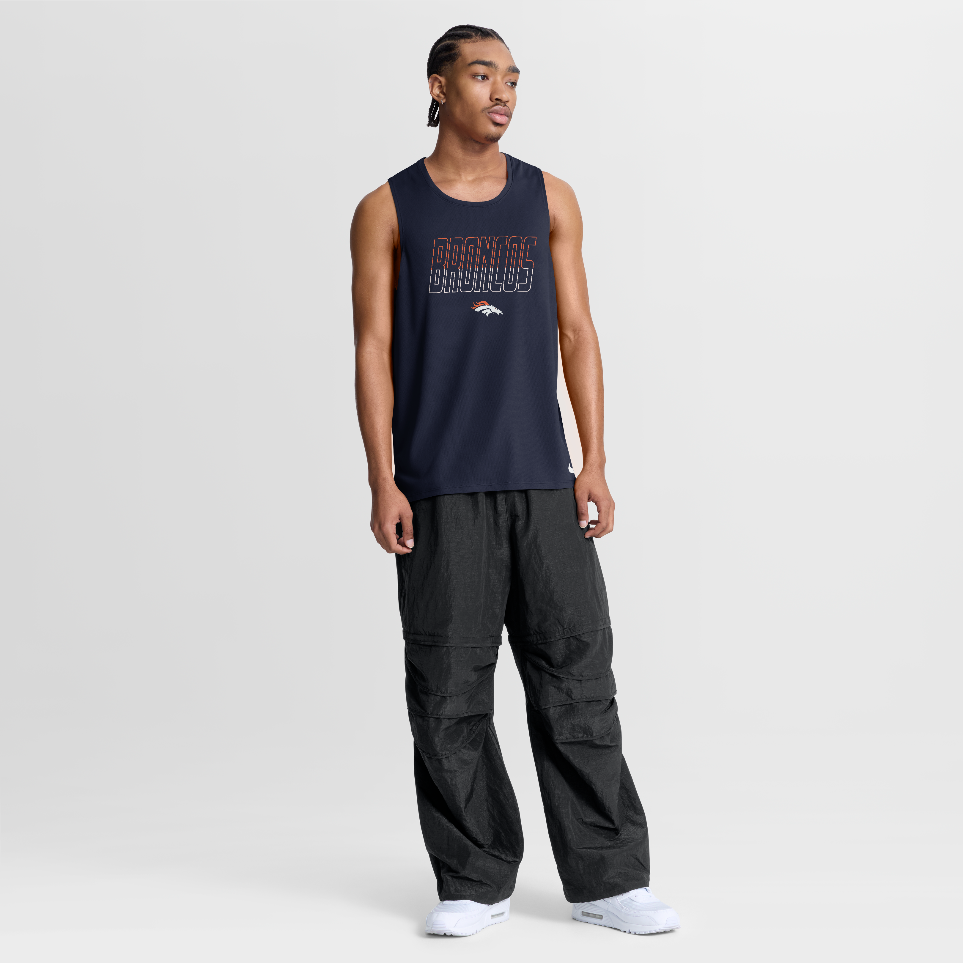 Débardeur Nike Dri-FIT bleu marine Denver Broncos Kickoff Miler pour homme
