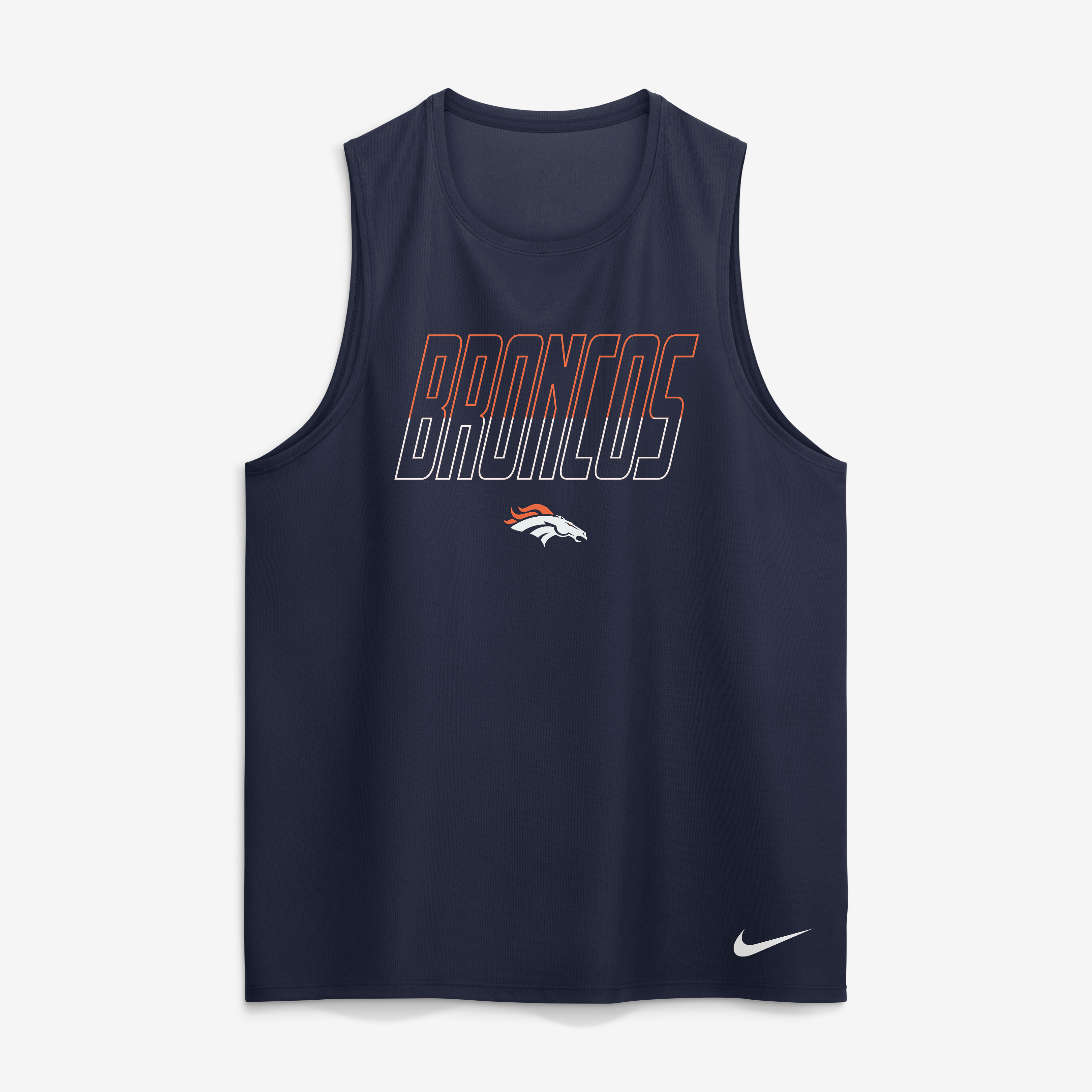 Débardeur Nike Dri-FIT bleu marine Denver Broncos Kickoff Miler pour homme