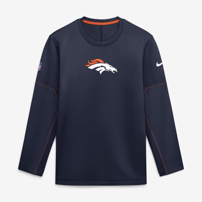 Denver Broncos Nike Sideline Coaches Team Present Midweight Therma-FIT Sweatshirt - Navy