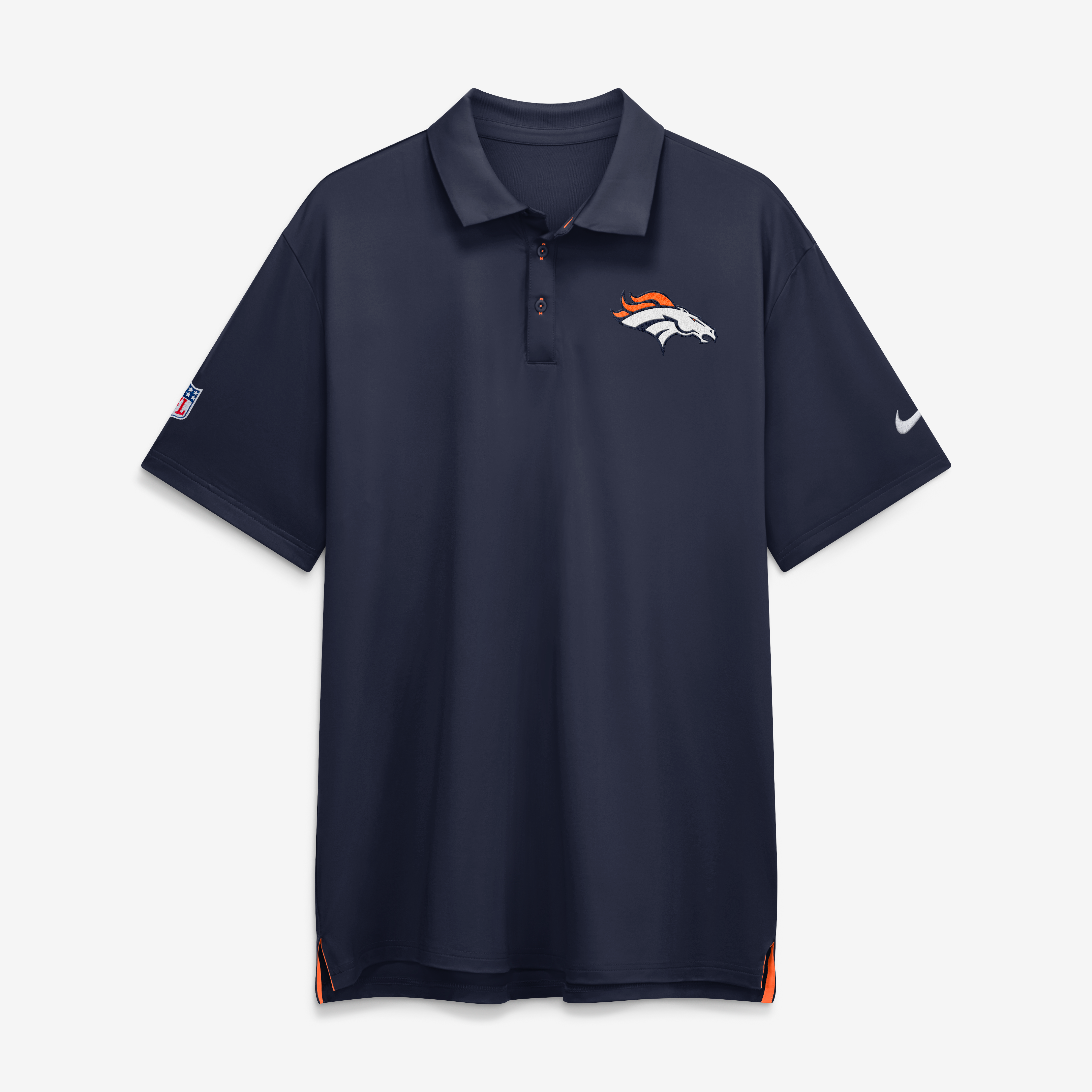 Men's Nike Navy Denver Broncos Sideline Powerful Blocking Dri-FIT Tour Polo