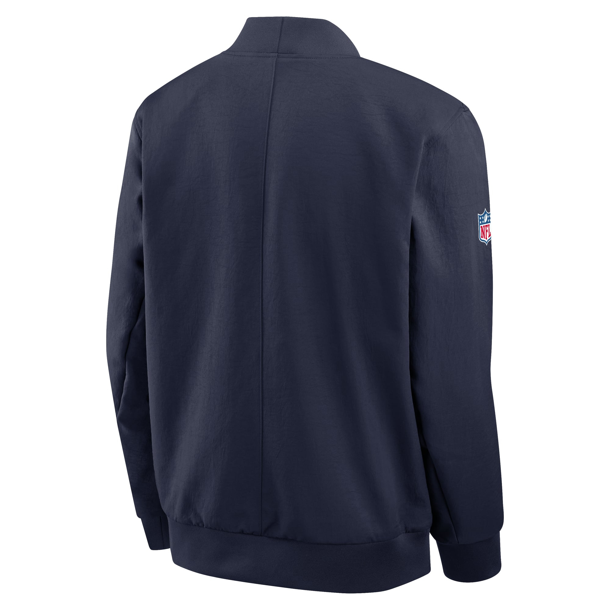 Veste bomber zippée Nike Dri-FIT pour homme, bleu marine, Denver Broncos, modèle Sideline Powerful Blocking.